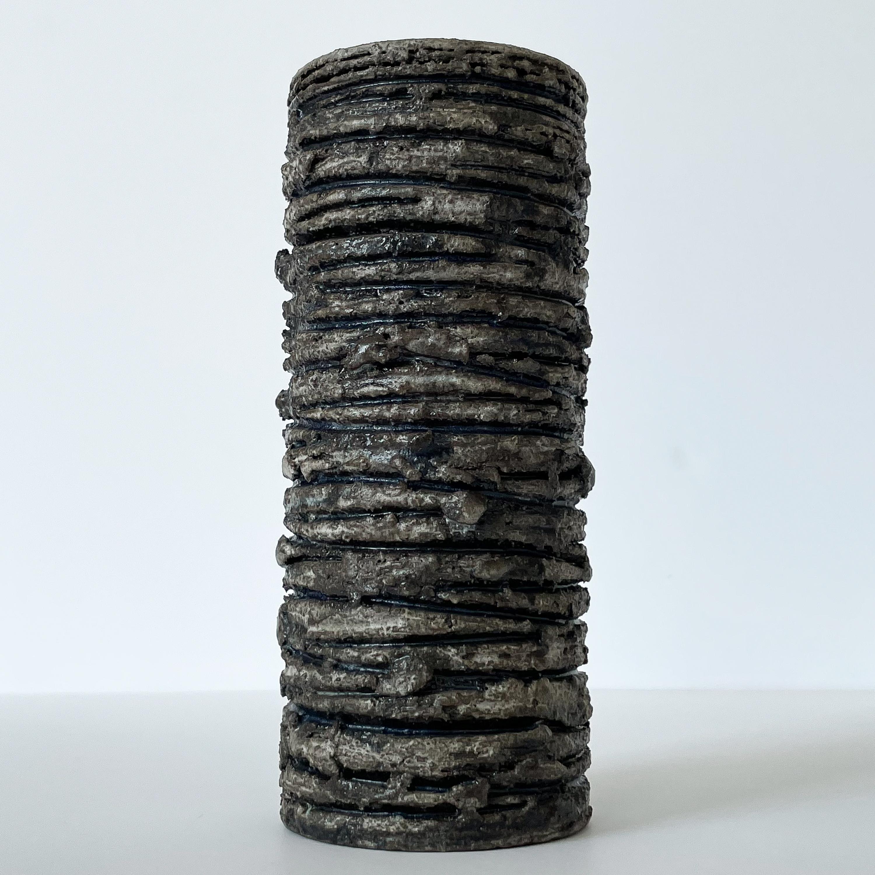 Icelandic Glit Lava Brutalist Cylinder Vase, Iceland
