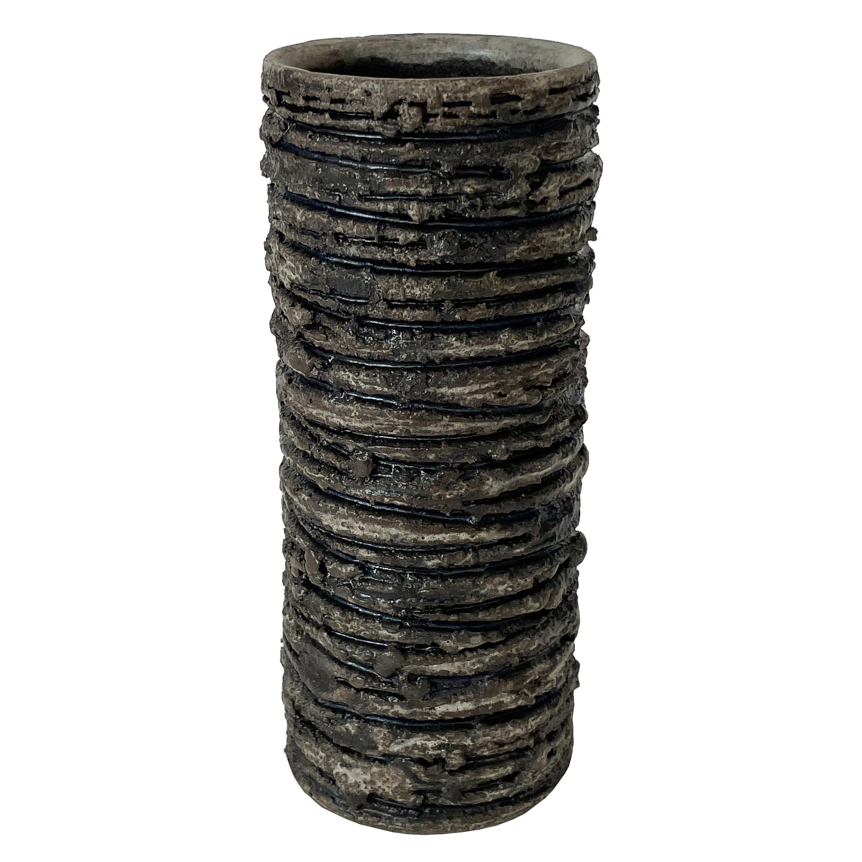 Glit Lava Brutalist Cylinder Vase, Iceland