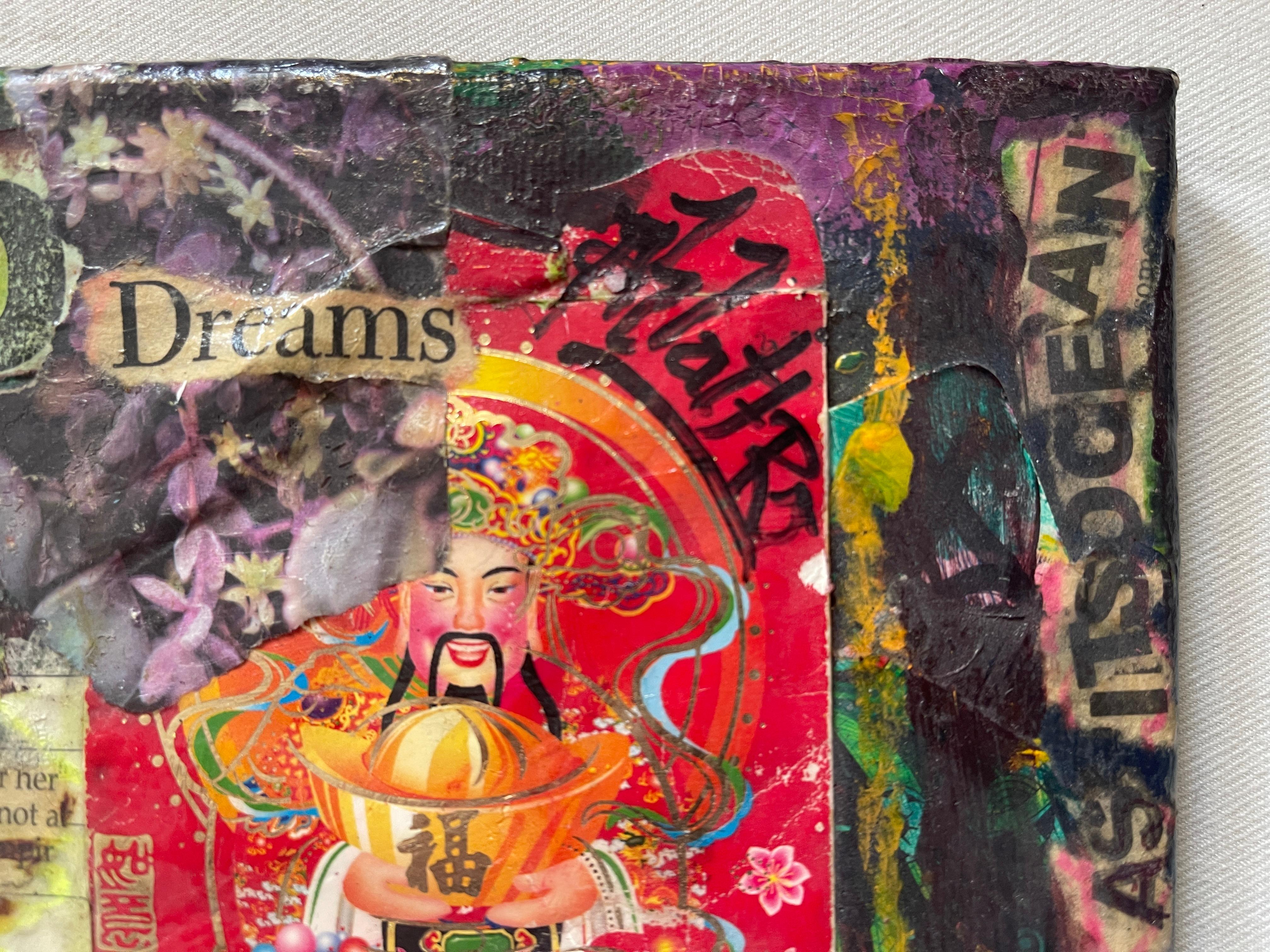 „Glitched Dreams Restore Me“    Contemporary Collage auf leinwand von Phlattr im Zustand „Gut“ im Angebot in New York, NY