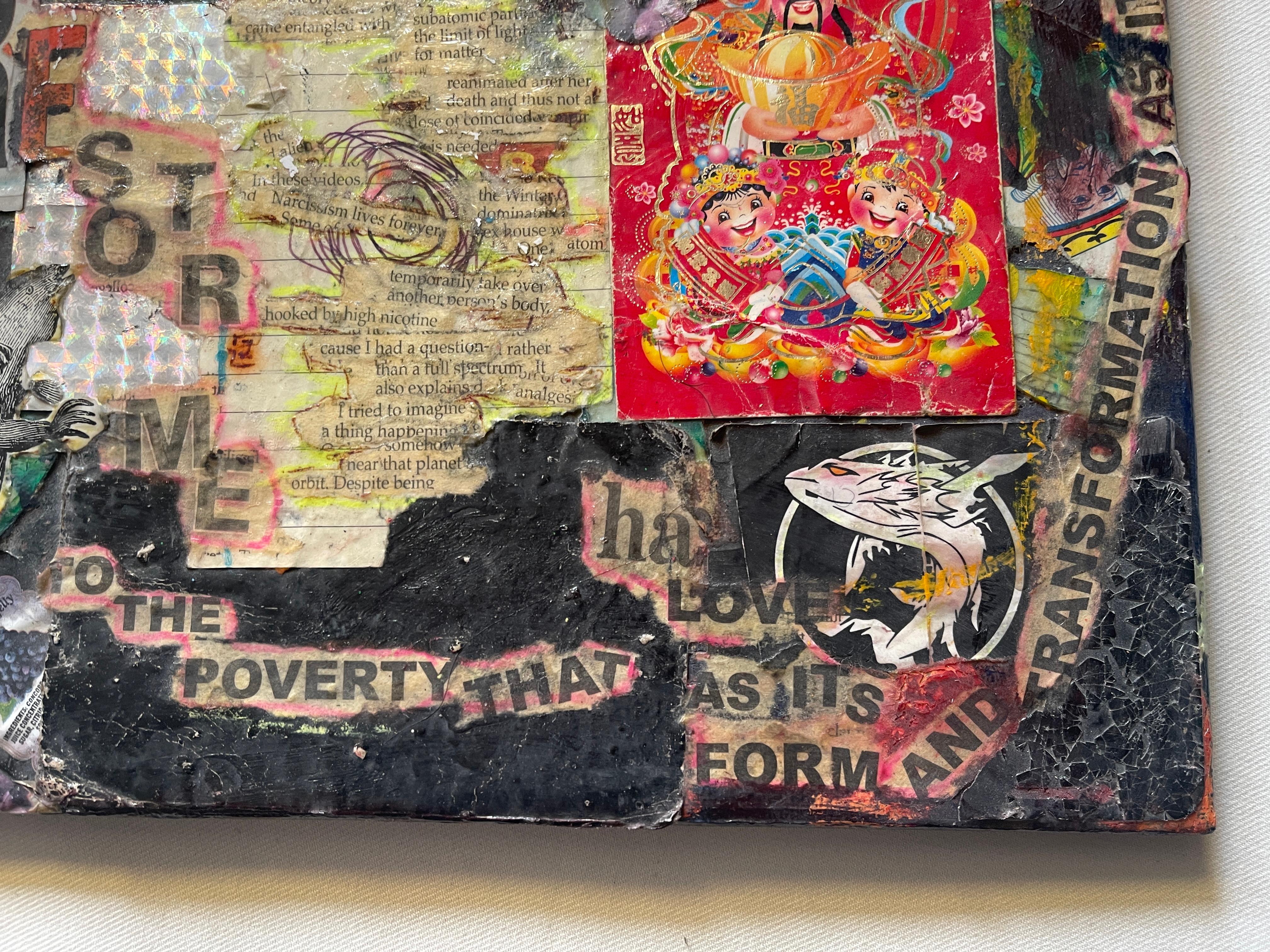 „Glitched Dreams Restore Me“    Contemporary Collage auf leinwand von Phlattr (Leinwand) im Angebot