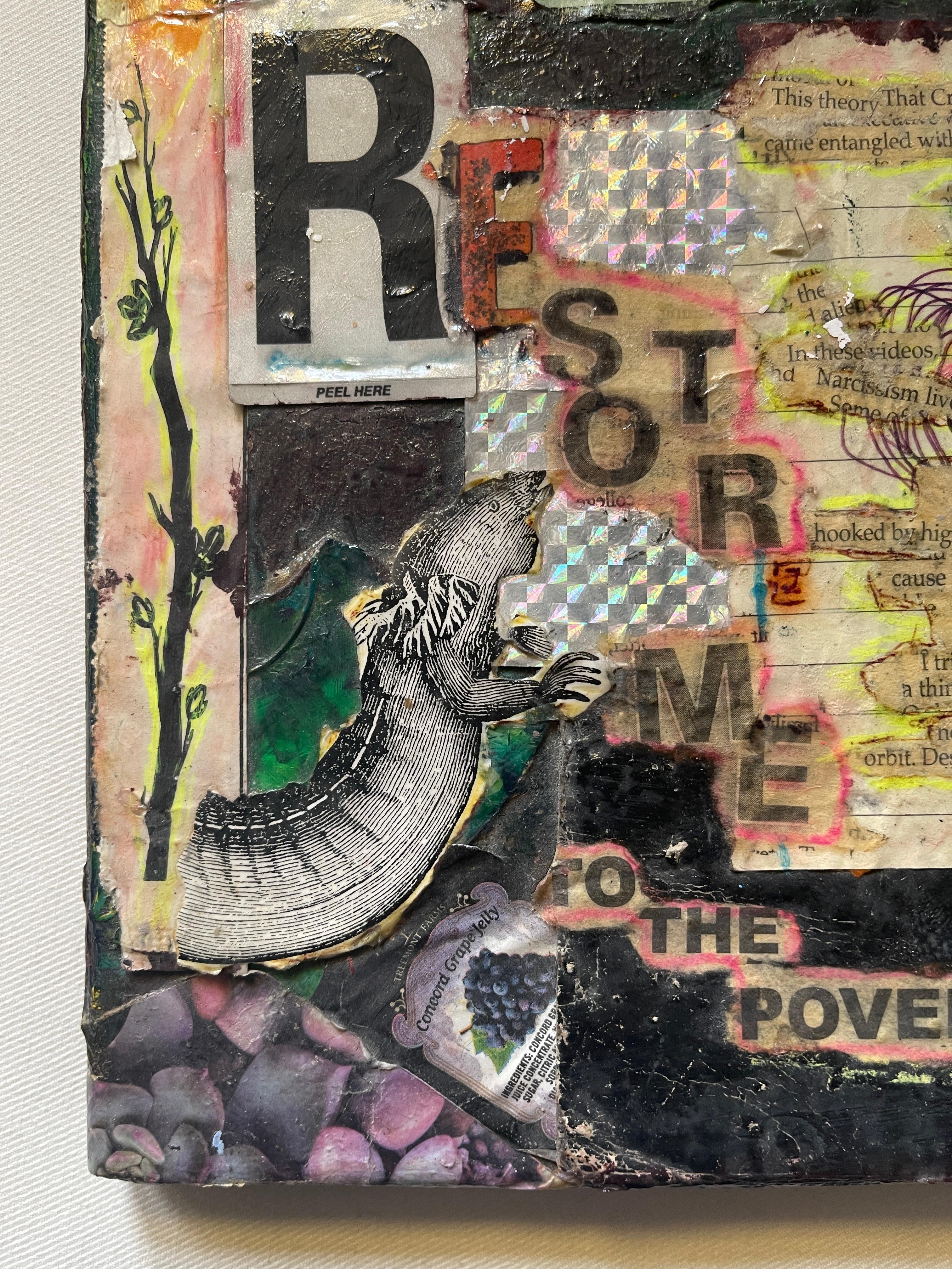 „Glitched Dreams Restore Me“    Contemporary Collage auf leinwand von Phlattr im Angebot 1