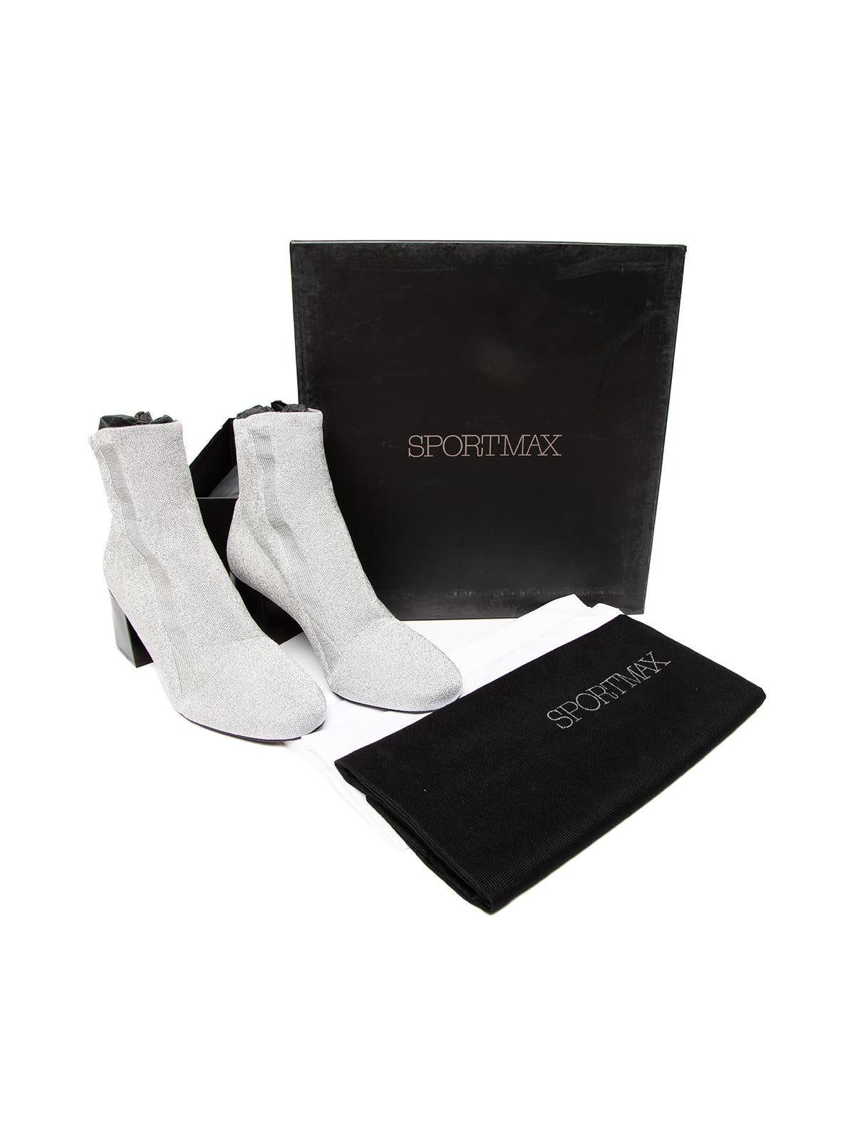 Sportmax Glitter Ankle Sock Boots Size IT 36.5 For Sale 2