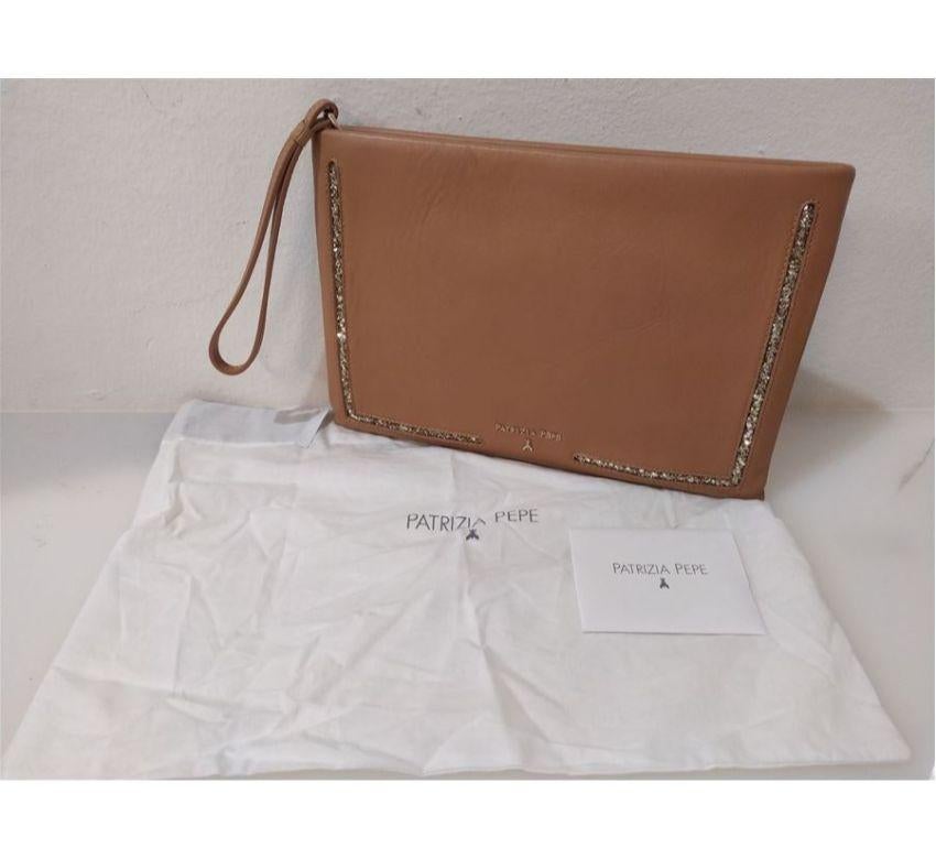 Brown Patrizia Pepe Glitter bag size Unique For Sale