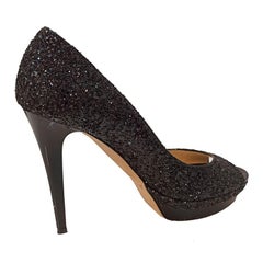 Jimmy Choo London Glitter orteil ouvert taille 38 1/2