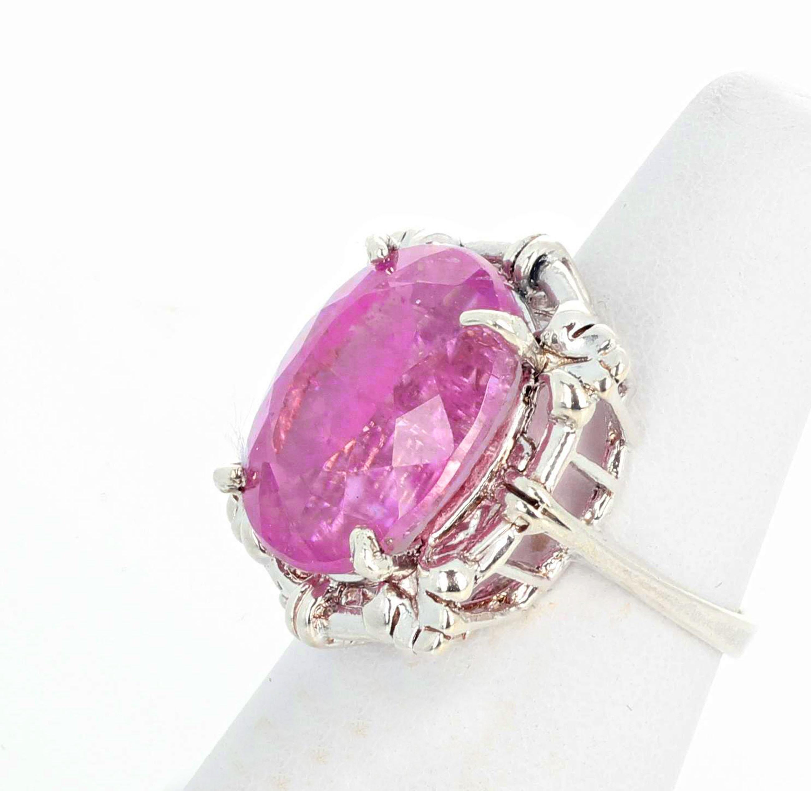 AJD, magnifique bague cocktail en kunzite brillante naturelle de 11,6 carats en vente 1