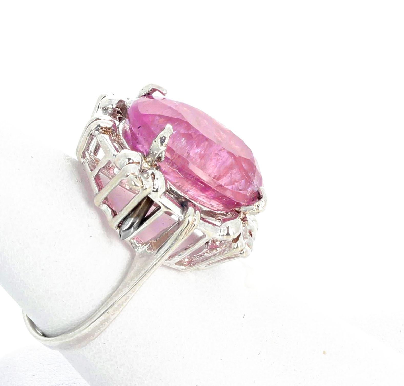 AJD Stunningly Magnificent 11.6 Carats Natural Brilliant Kunzite Cocktail Ring For Sale 2