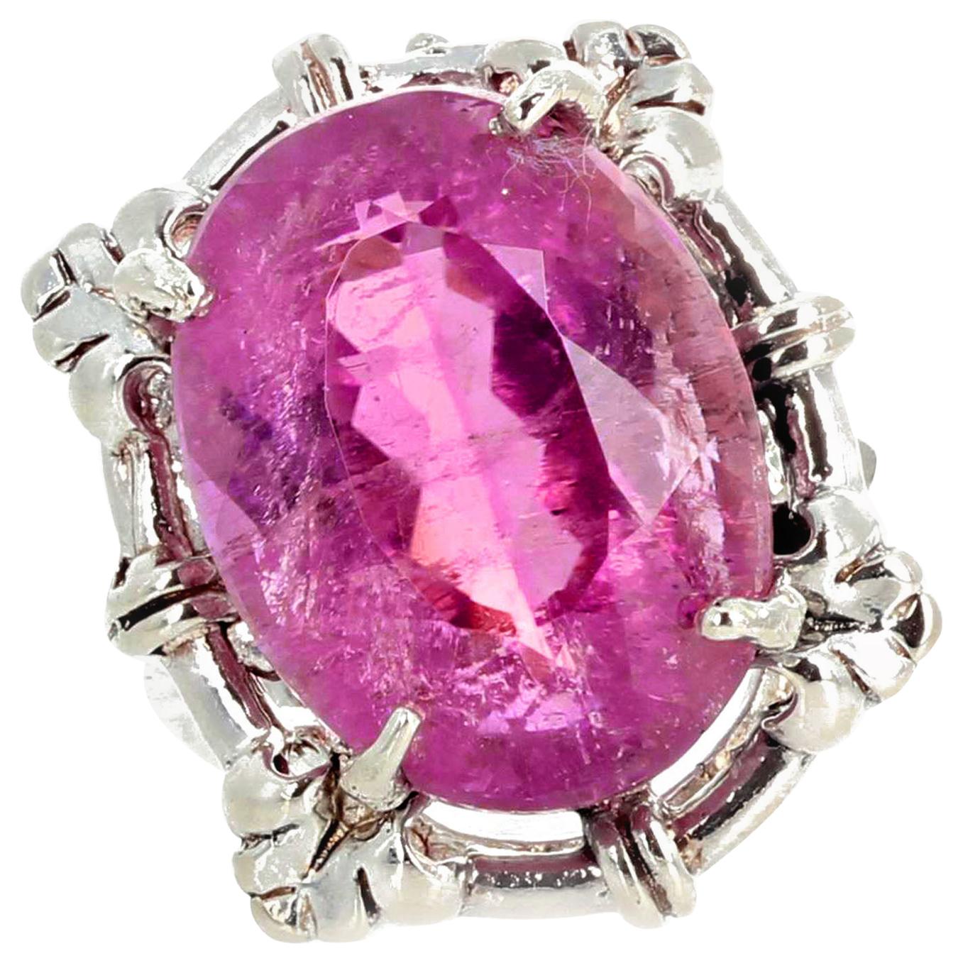 AJD Stunningly Magnificent 11.6 Carats Natural Brilliant Kunzite Cocktail Ring