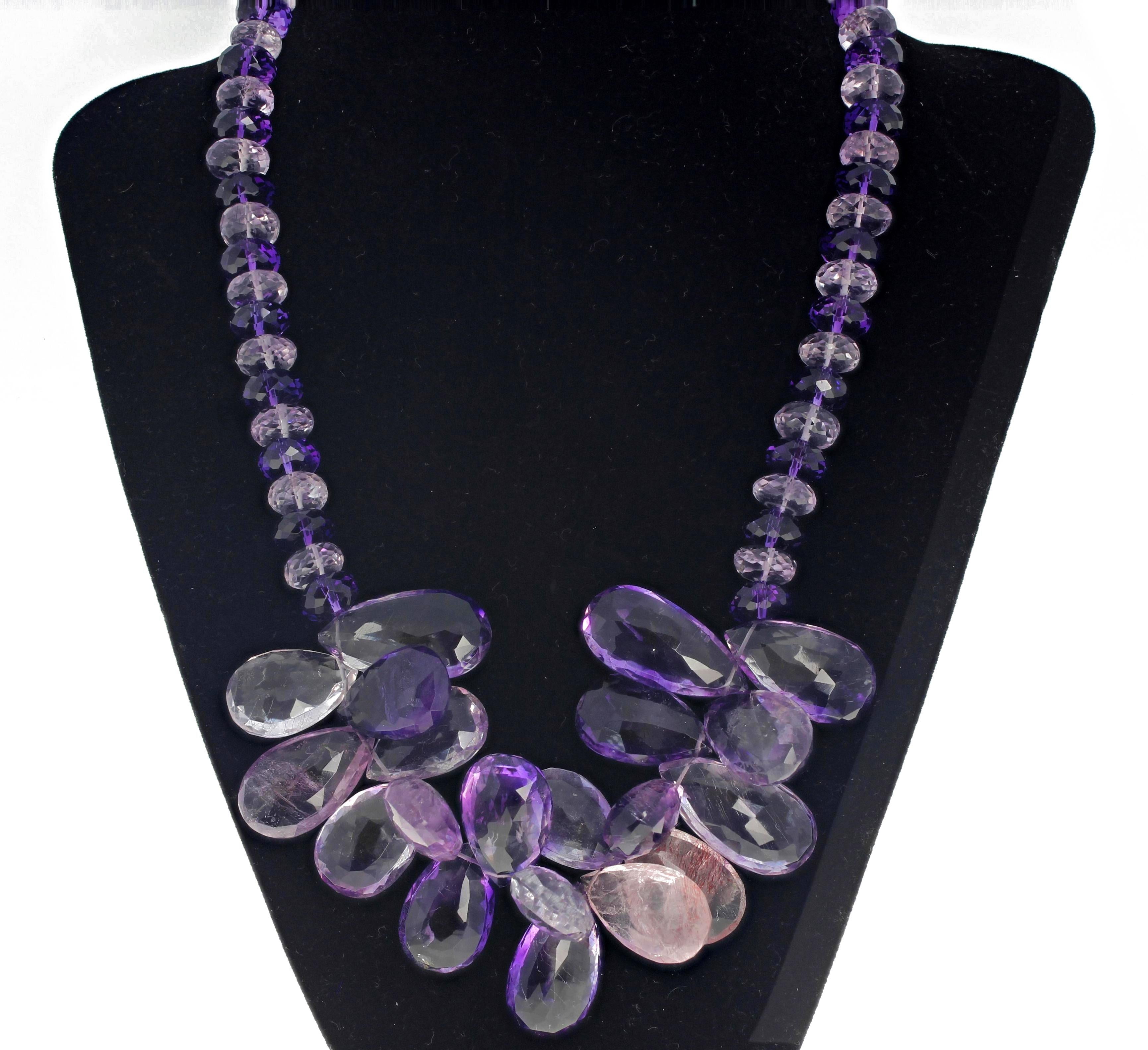 Gemjunky BoHo Chic Glittering Amethysts Mixed And Matched Impressive Necklace 1