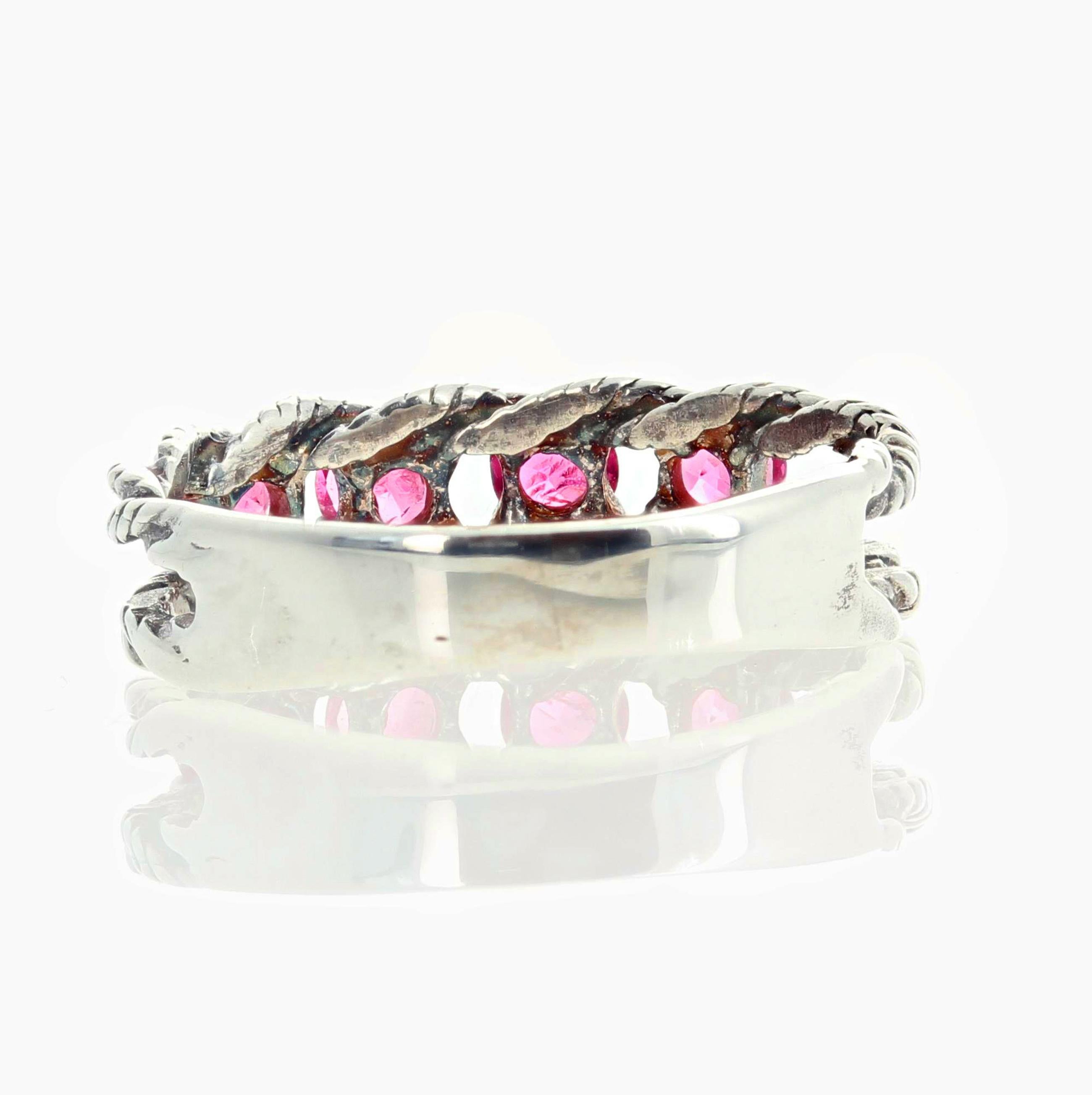 Gemjunky Glittering Brilliant Sparkling Pink Spinel Sterling Silver Ring 1