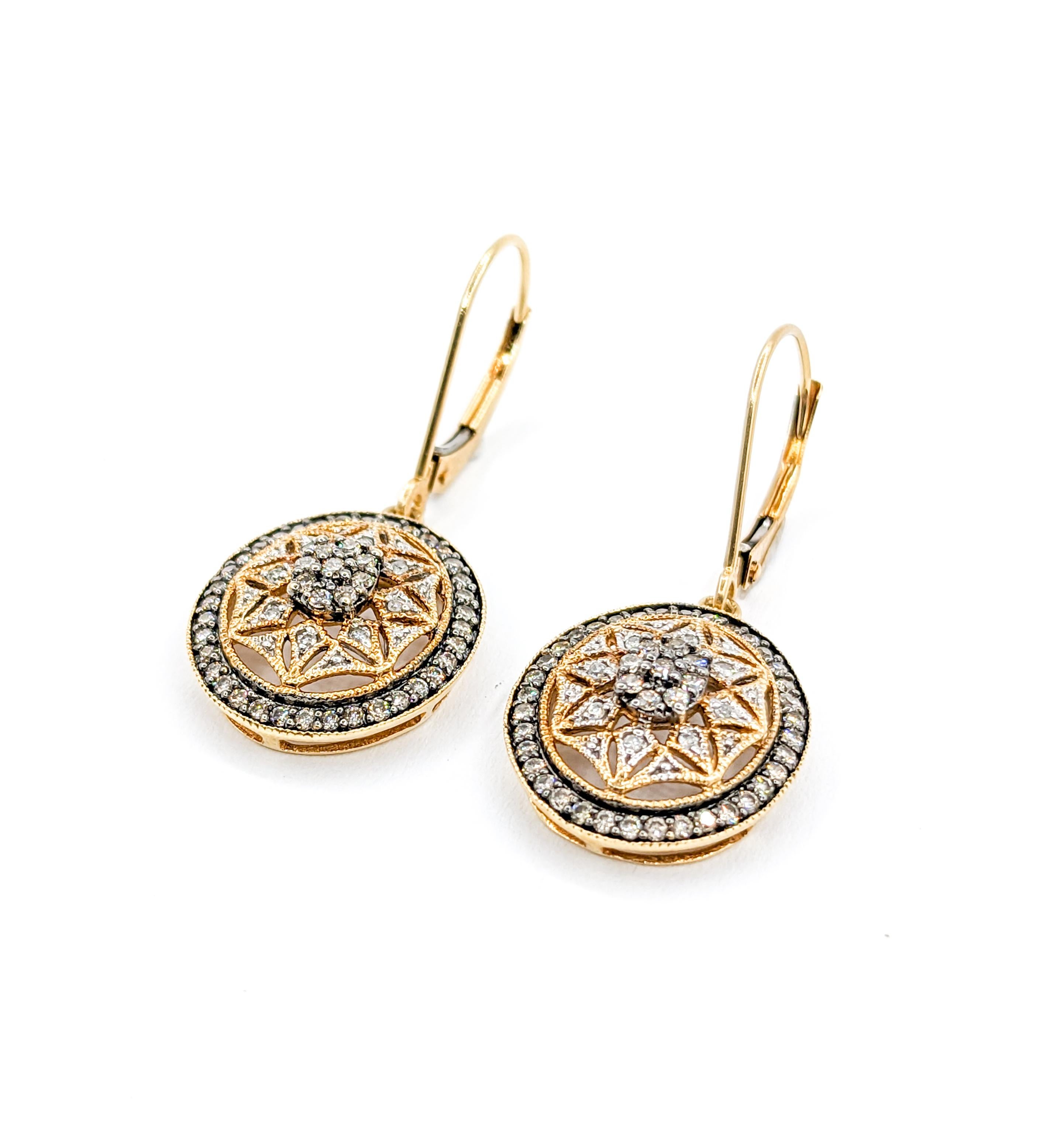 Women's Glittering Diamond Star Drop Earrings