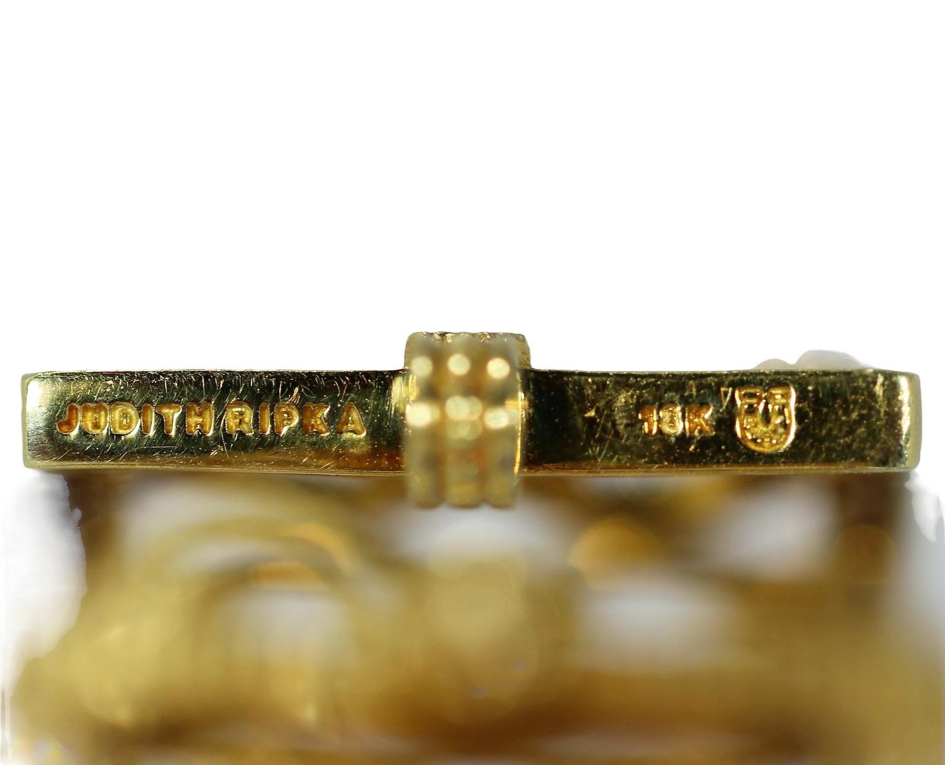 Glitzerndes Judith Ripka Manschettenarmband aus 18 Karat Gelbgold mit Diamanten 3