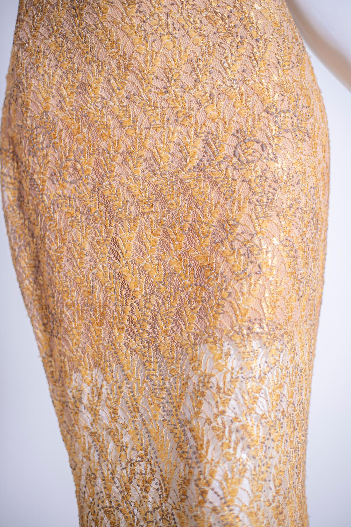 Women's Glittering Vintage Evening Dress by Faust
