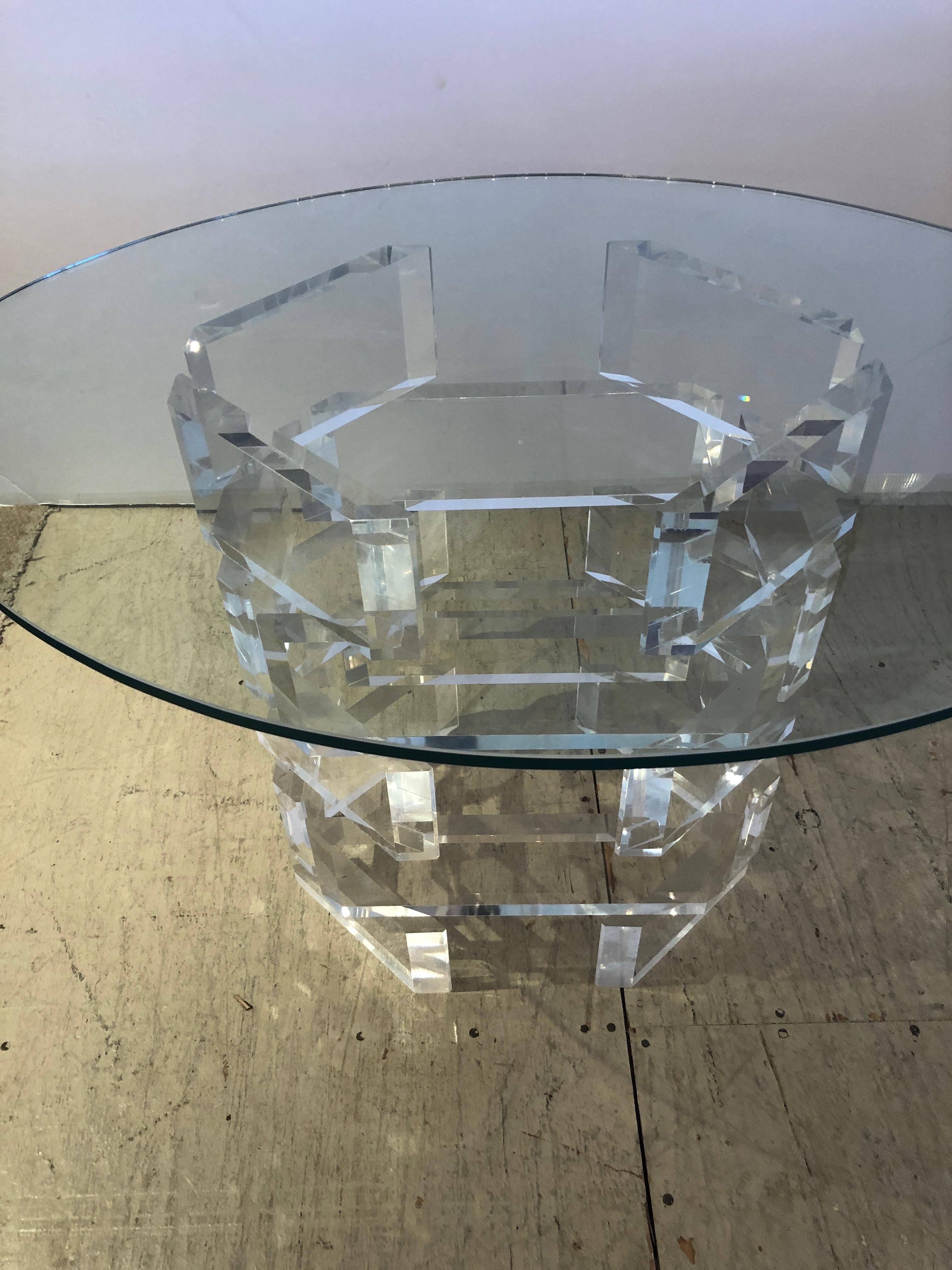 American Glitzy Mid-Century Modern Lucite Side Table For Sale