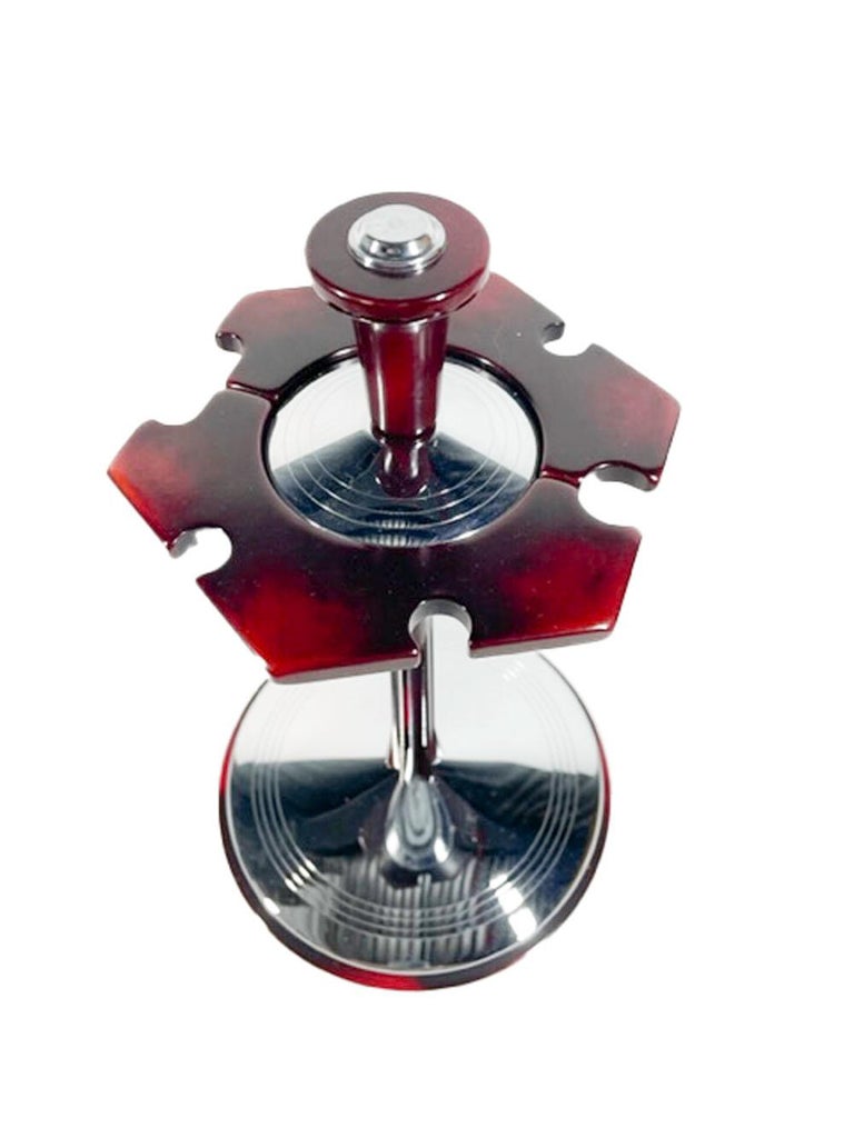 Glo-Hill 6 Piece Bar Tool Set with Carousel Stand in Cherry Bakelite ...