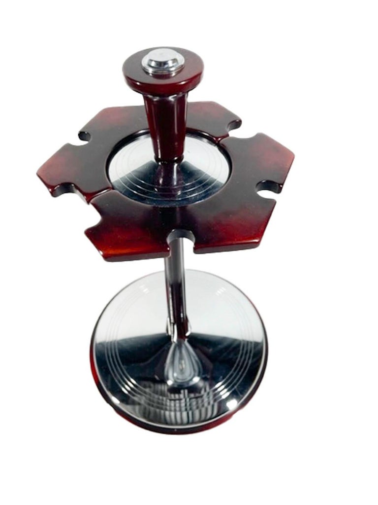 Glo-Hill 6 Piece Bar Tool Set with Carousel Stand in Cherry Bakelite ...