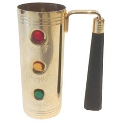 Retro Glo-Hill Jigger, Gold-Tone Traffic Light Design with Black Bakelite Handle