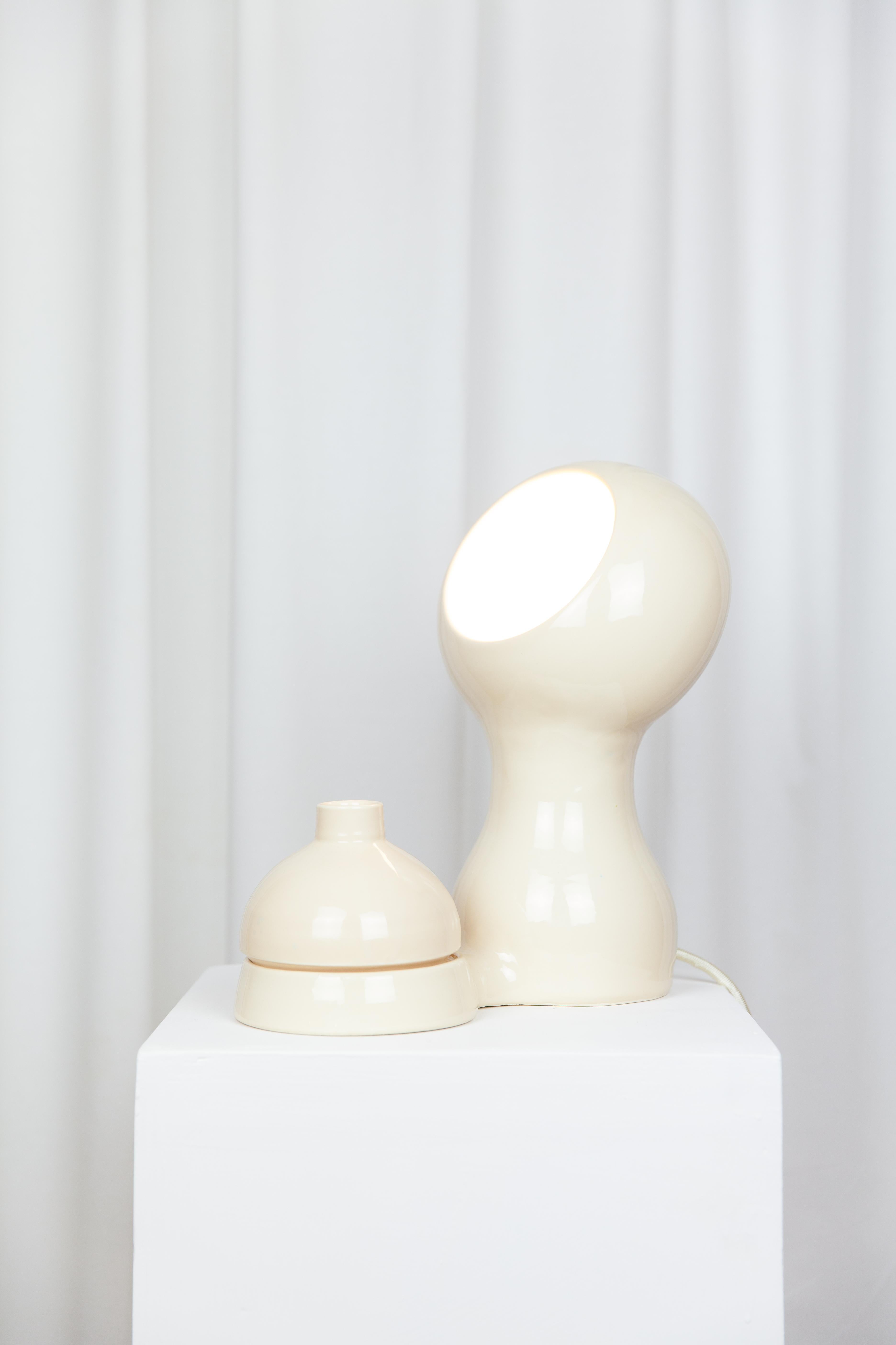 Post-Modern Glob Beige Lamp + Vase by Lola Mayeras