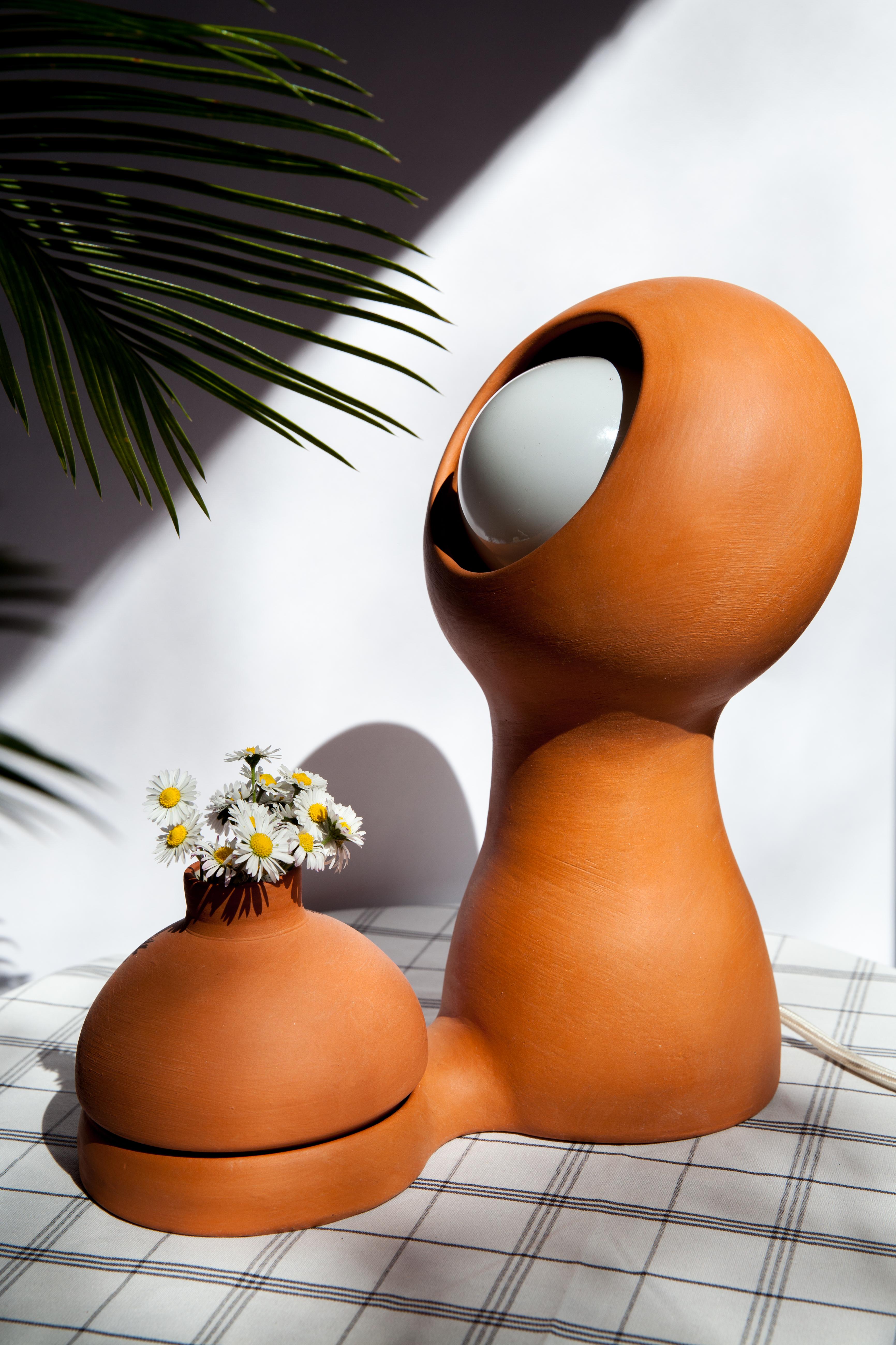 Glob Terracotta Lamp + Vase by Lola Mayeras 1