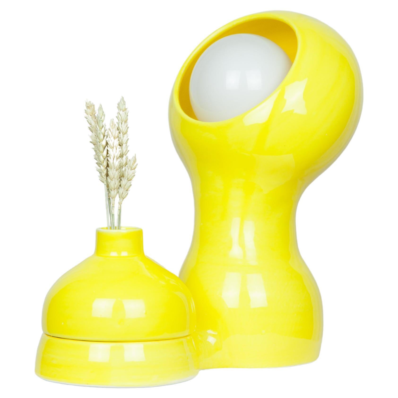 Incredible Hungarian Modernist Vase/Lamp by Istvan Gador For Sale at