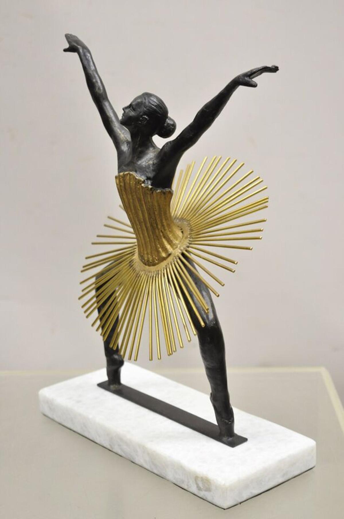 Global Views Bauhaus Grande Plié Bronze Ballerina Dancer Statue Sculpture 4