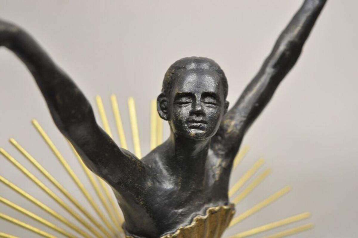 Contemporary Global Views Bauhaus Grande Plié Bronze Ballerina Dancer Statue Sculpture