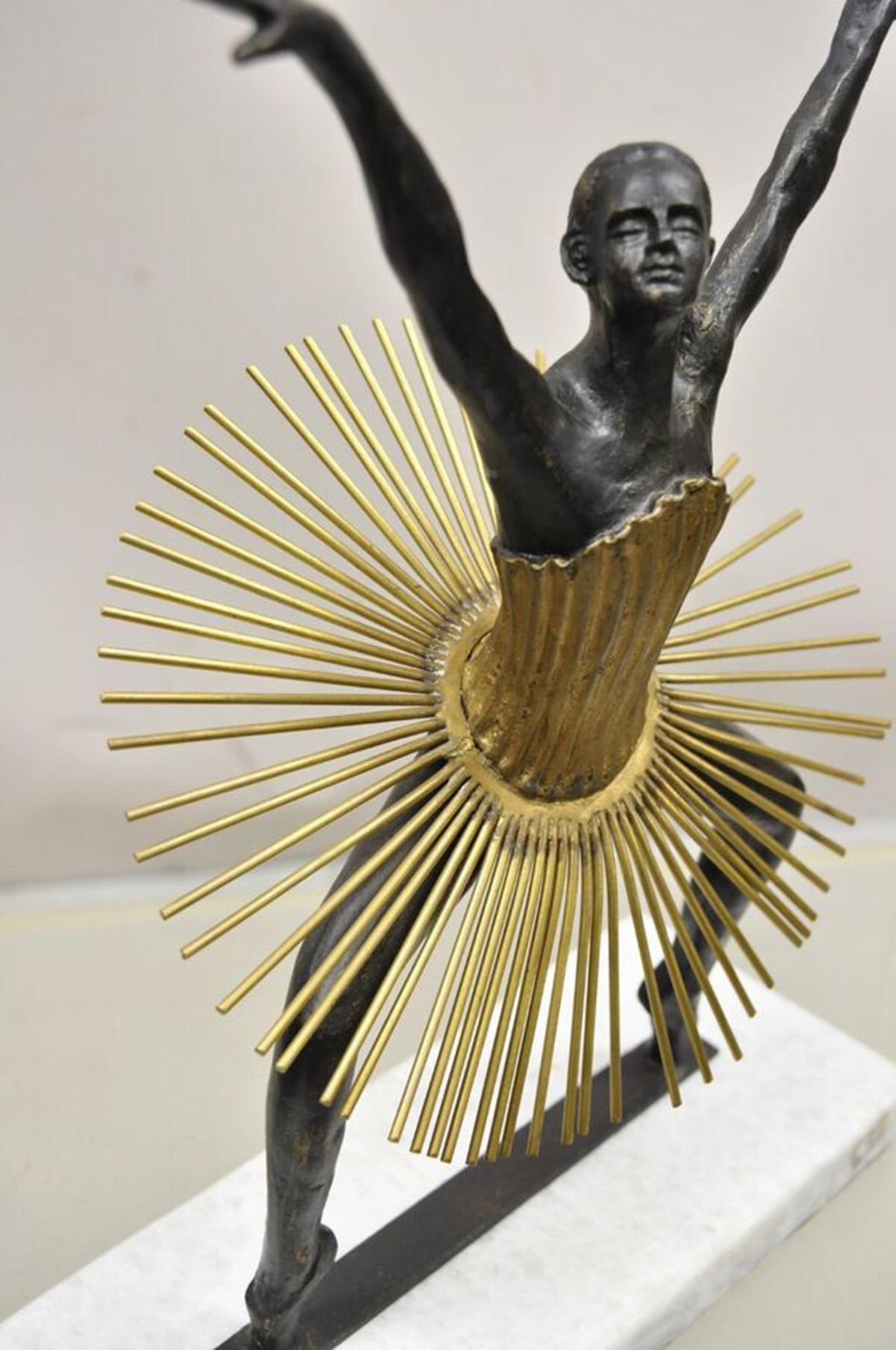 Brass Global Views Bauhaus Grande Plié Bronze Ballerina Dancer Statue Sculpture