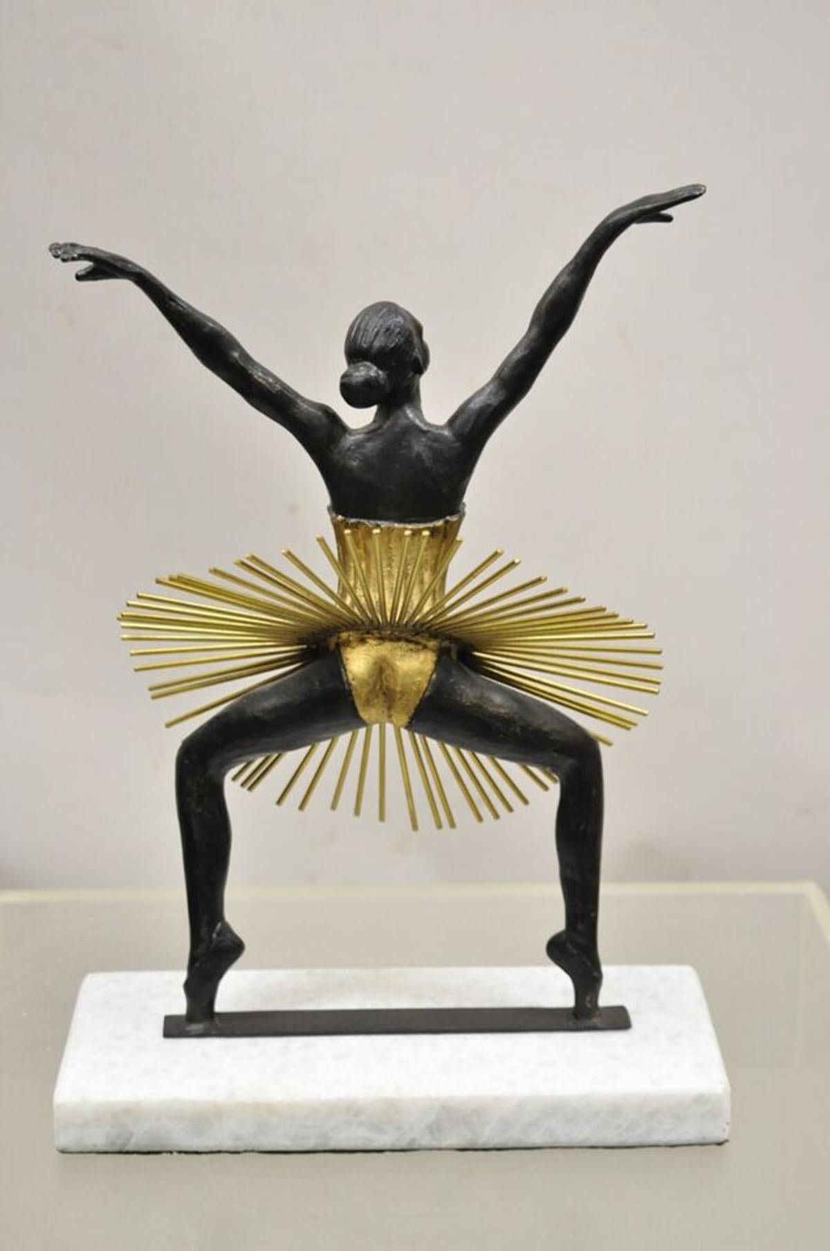 Global Views Bauhaus Grande Plié Bronze Ballerina Dancer Statue Sculpture 1