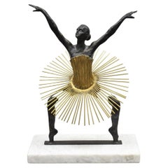 Global Views Bauhaus Grande Plié Bronze Ballerina Dancer Statue Sculpture