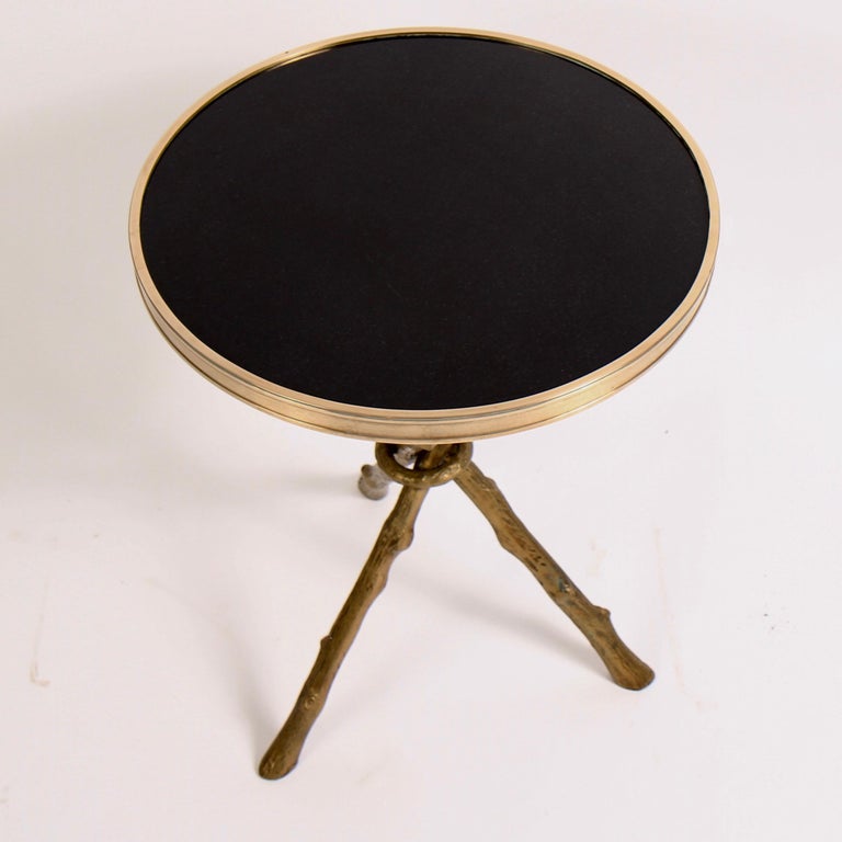 Global Views Brass and Granite Twig Table at 1stDibs