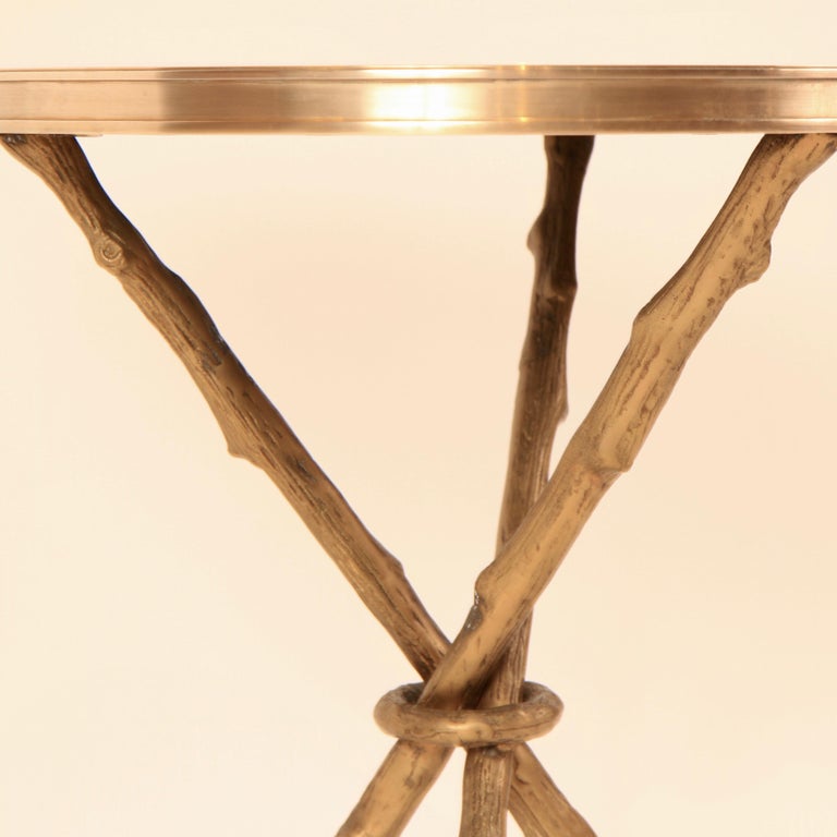 Global Views Brass and Granite Twig Table at 1stDibs