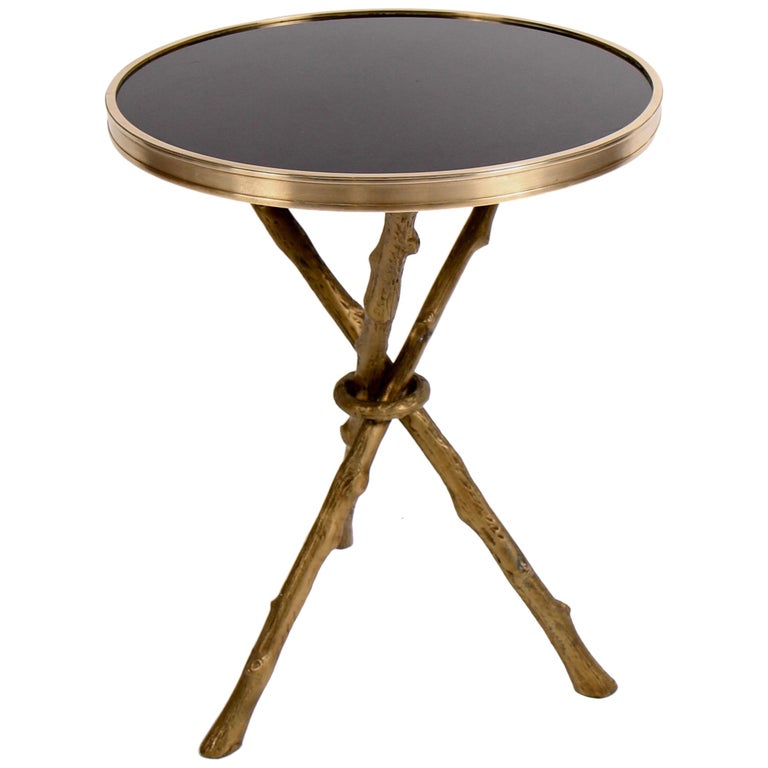 Global Views Brass and Granite Twig Table at 1stDibs