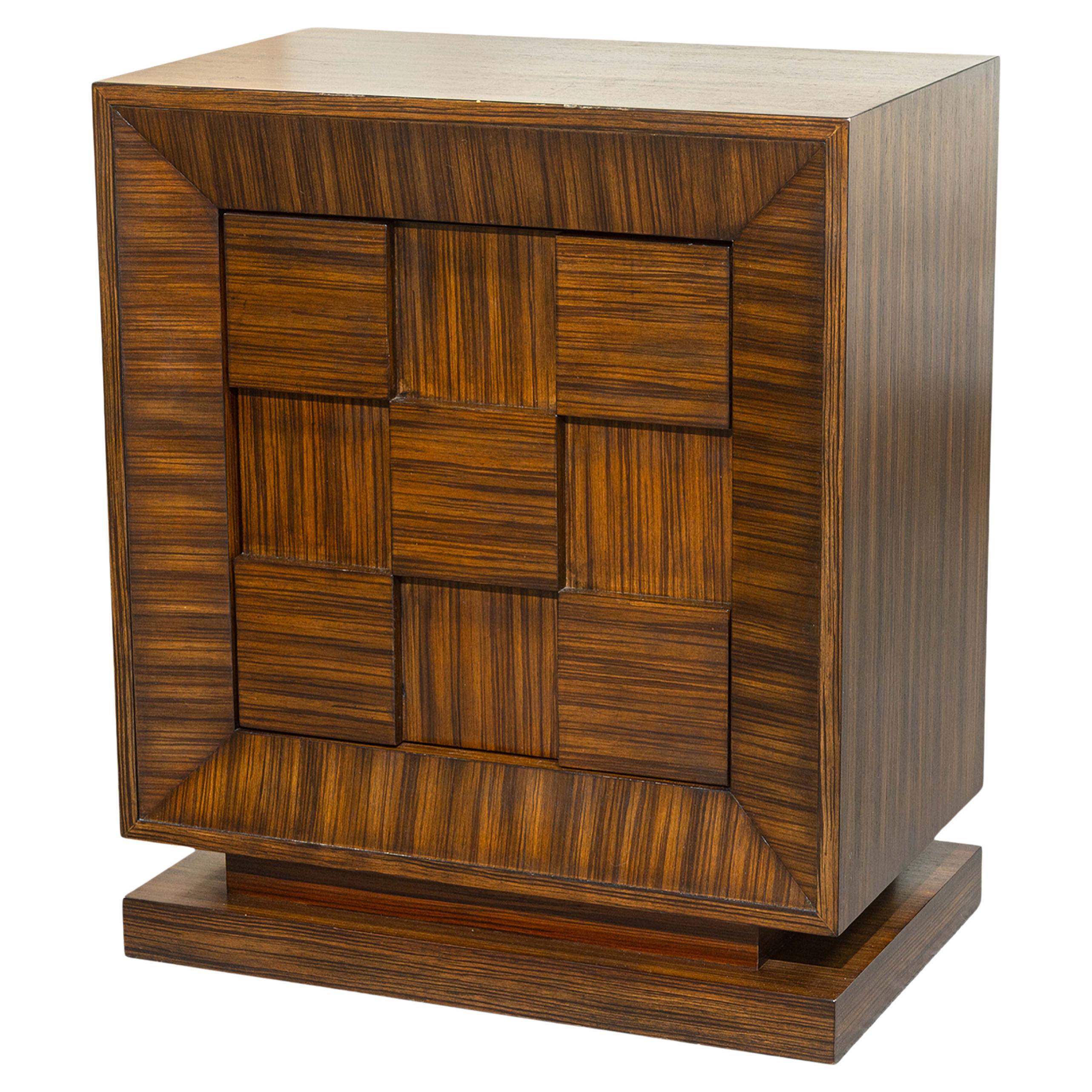 Global Views Modernes Zebraholz Laminat Rechteckiger Büroschrank