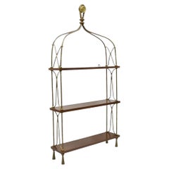 Global Views Scaffale da parete in ferro e legno con piede a nappe in stile francese