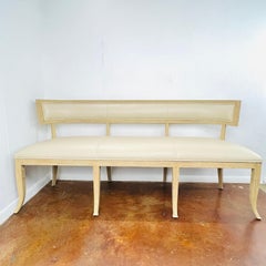 Global Views Leather Klismos Bench