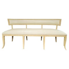 Global Views Leather Klismos Bench