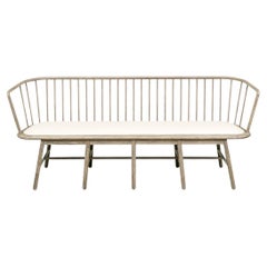 Global Views Quality Windsor Bench With Leather Seat Cushion