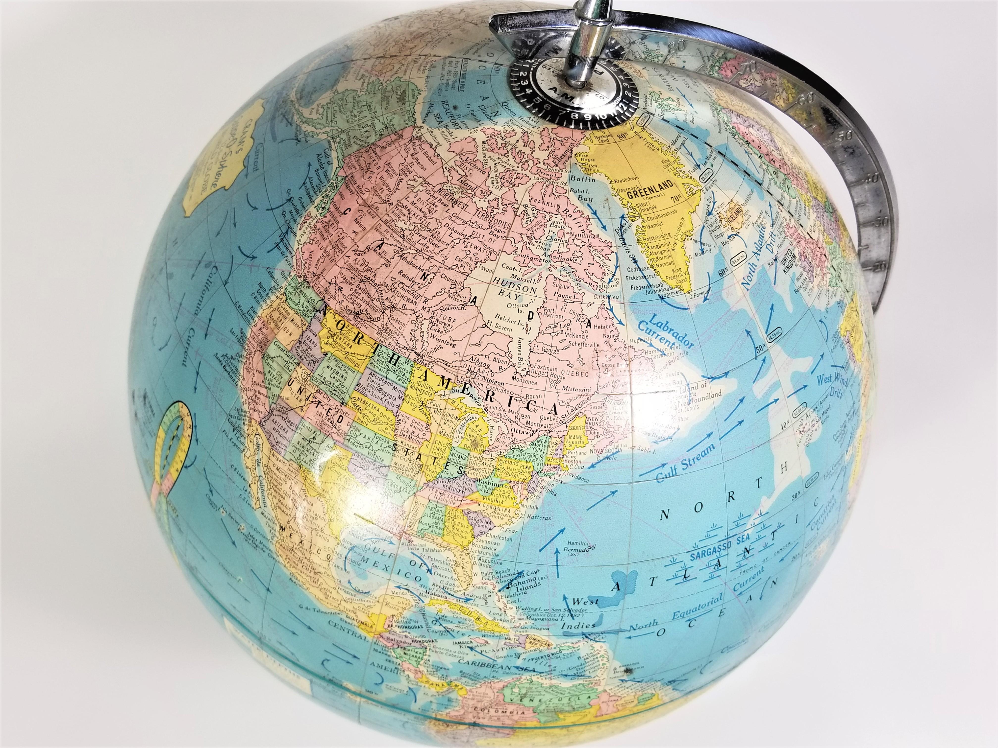 20th Century Globe 1960's Cram's with Lucite Base