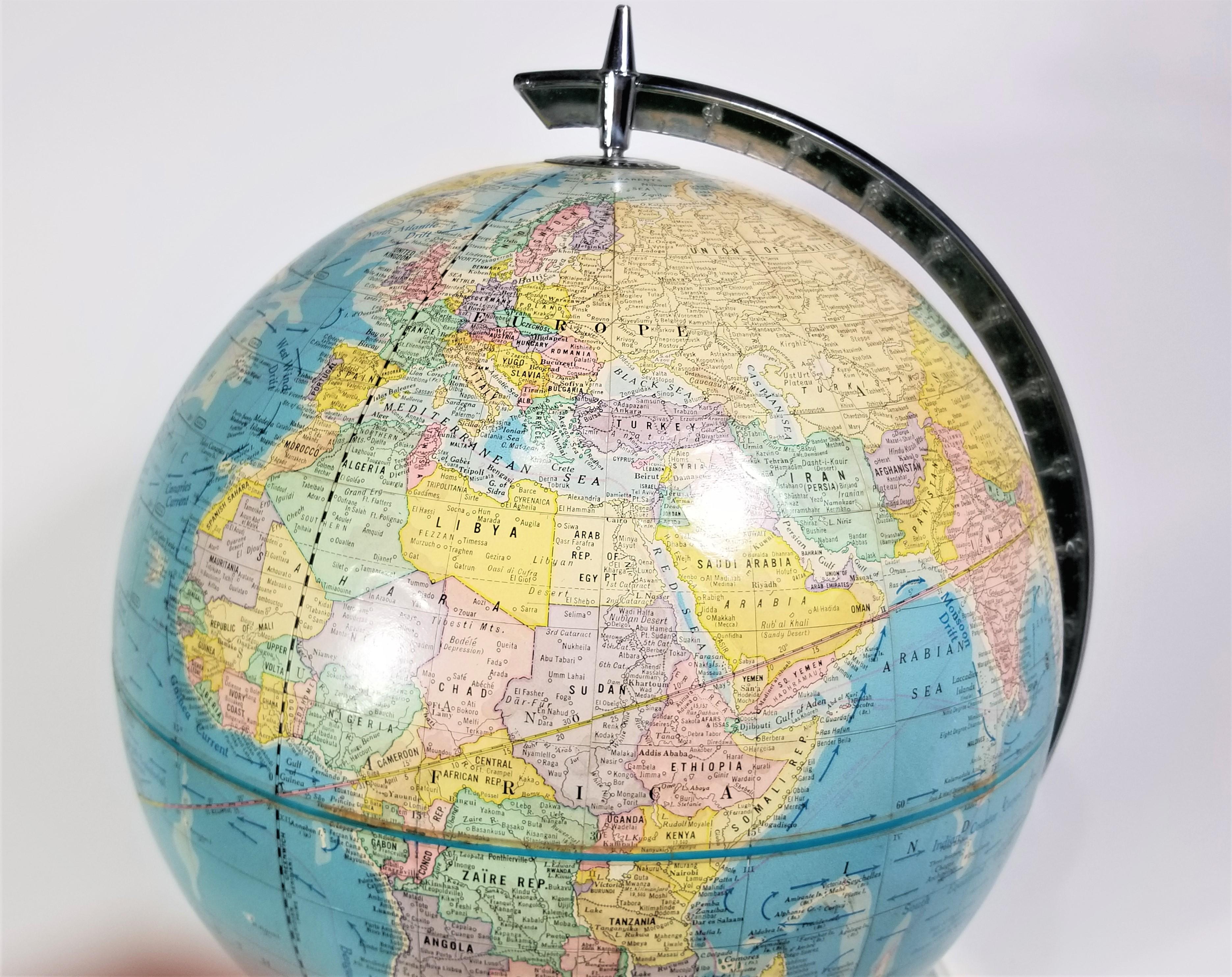 Chrome Globe 1960's Cram's with Lucite Base