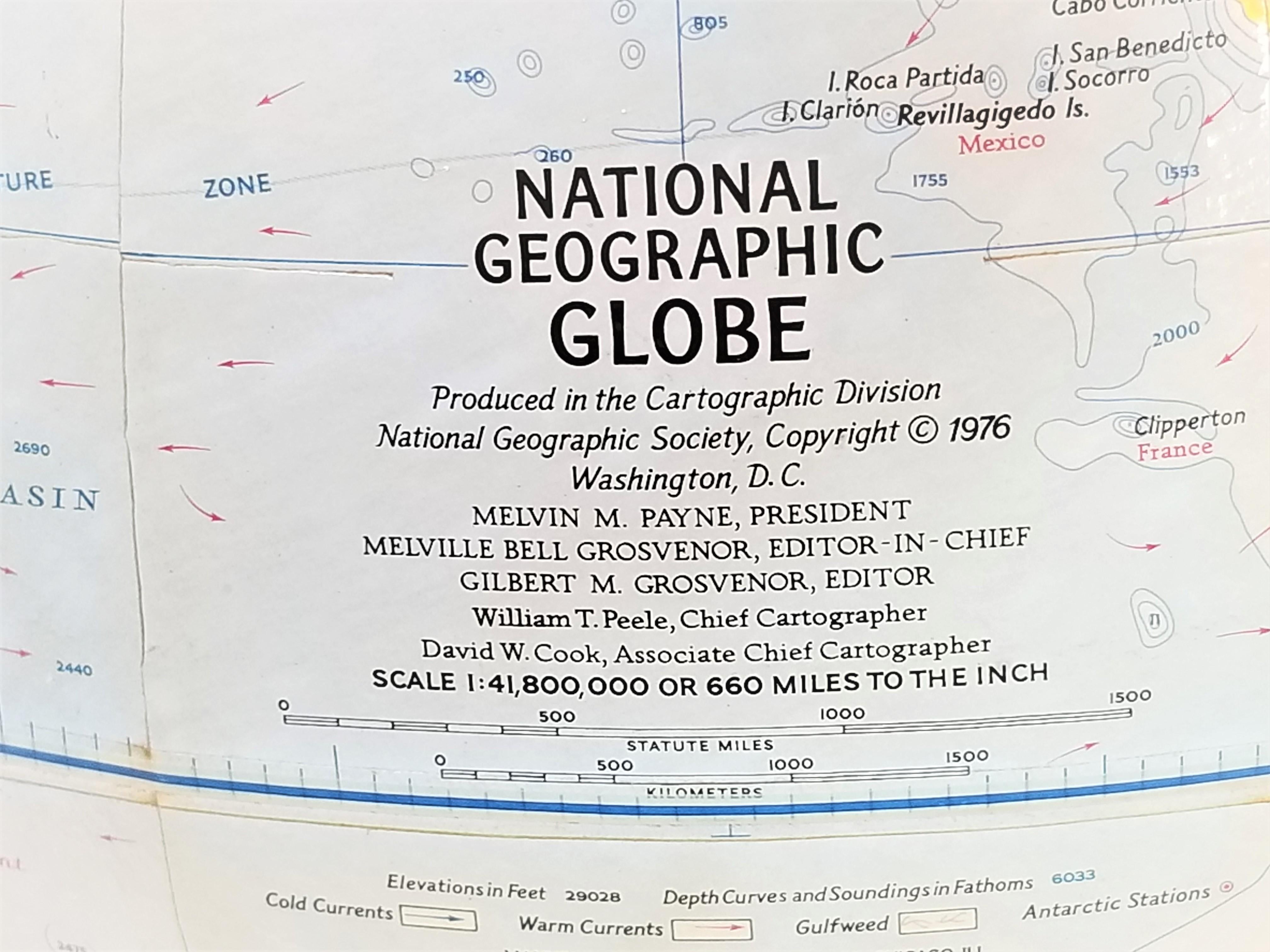 Globe 1976 National Geographic World Globe 6