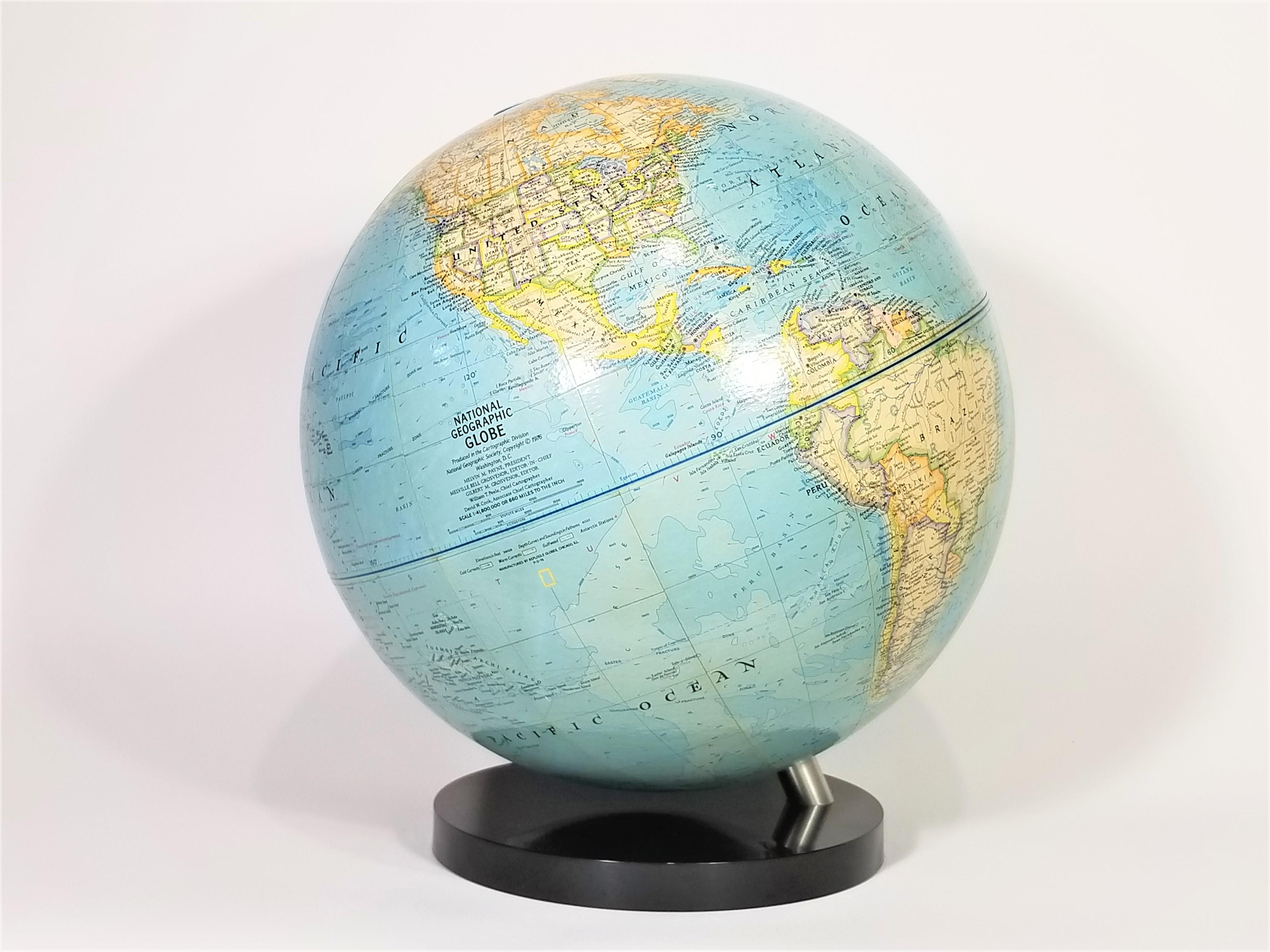 Globe 1976 National Geographic World Globe 7