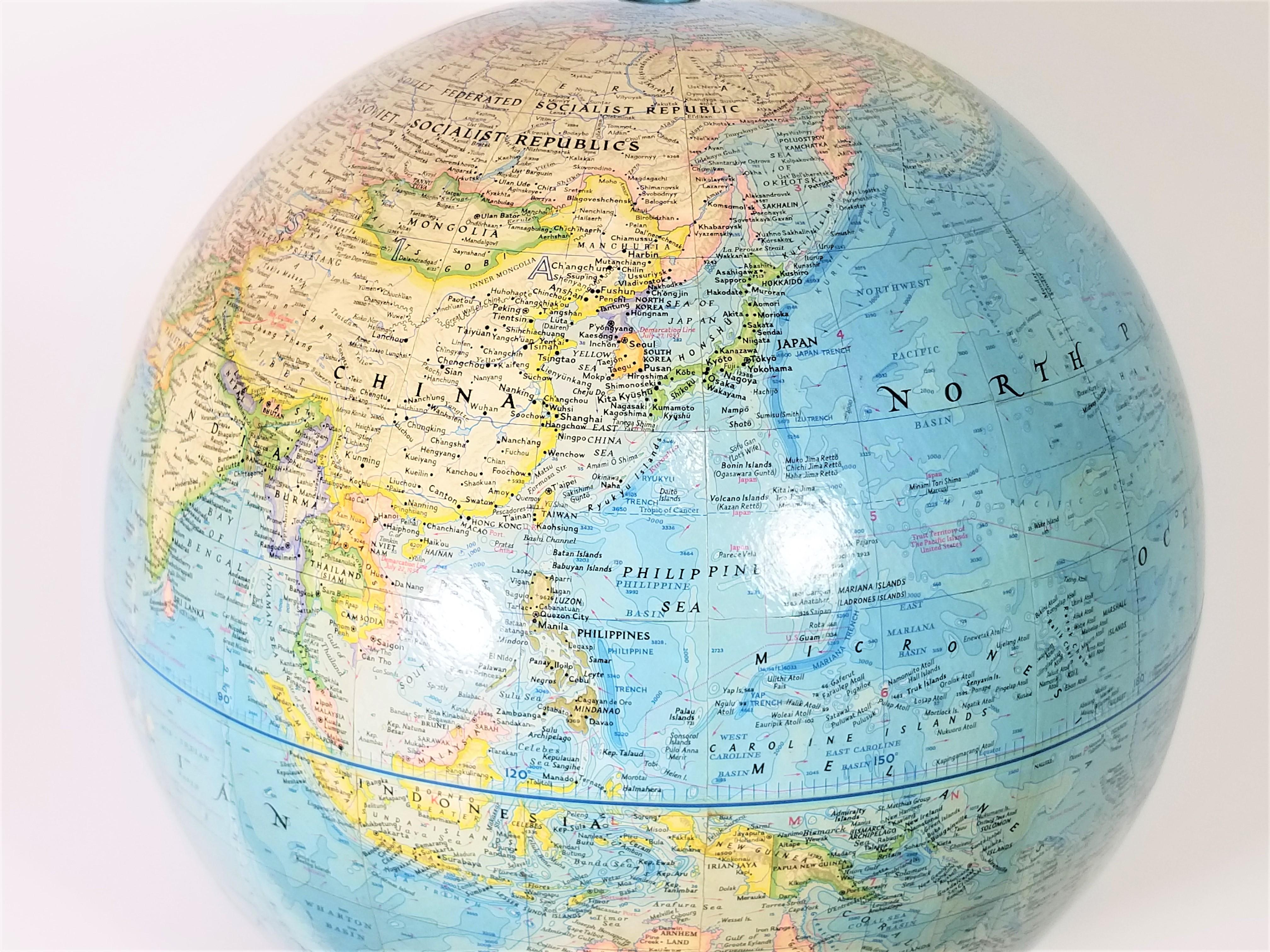 Lucite Globe 1976 National Geographic World Globe