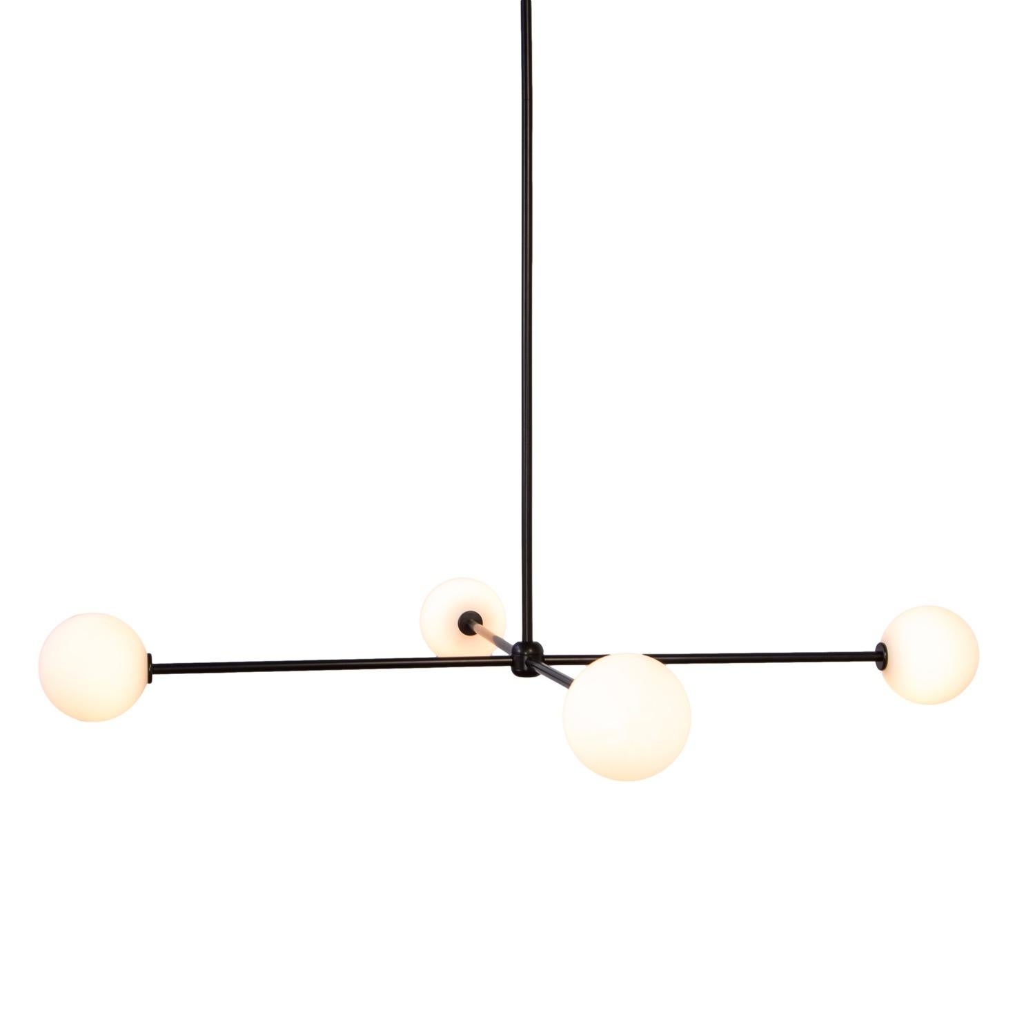 Lustre Globe 4, par RESEARCH Lighting, noir, globe en verre 5po, modèle de plancher Bon état - En vente à Brooklyn, NY