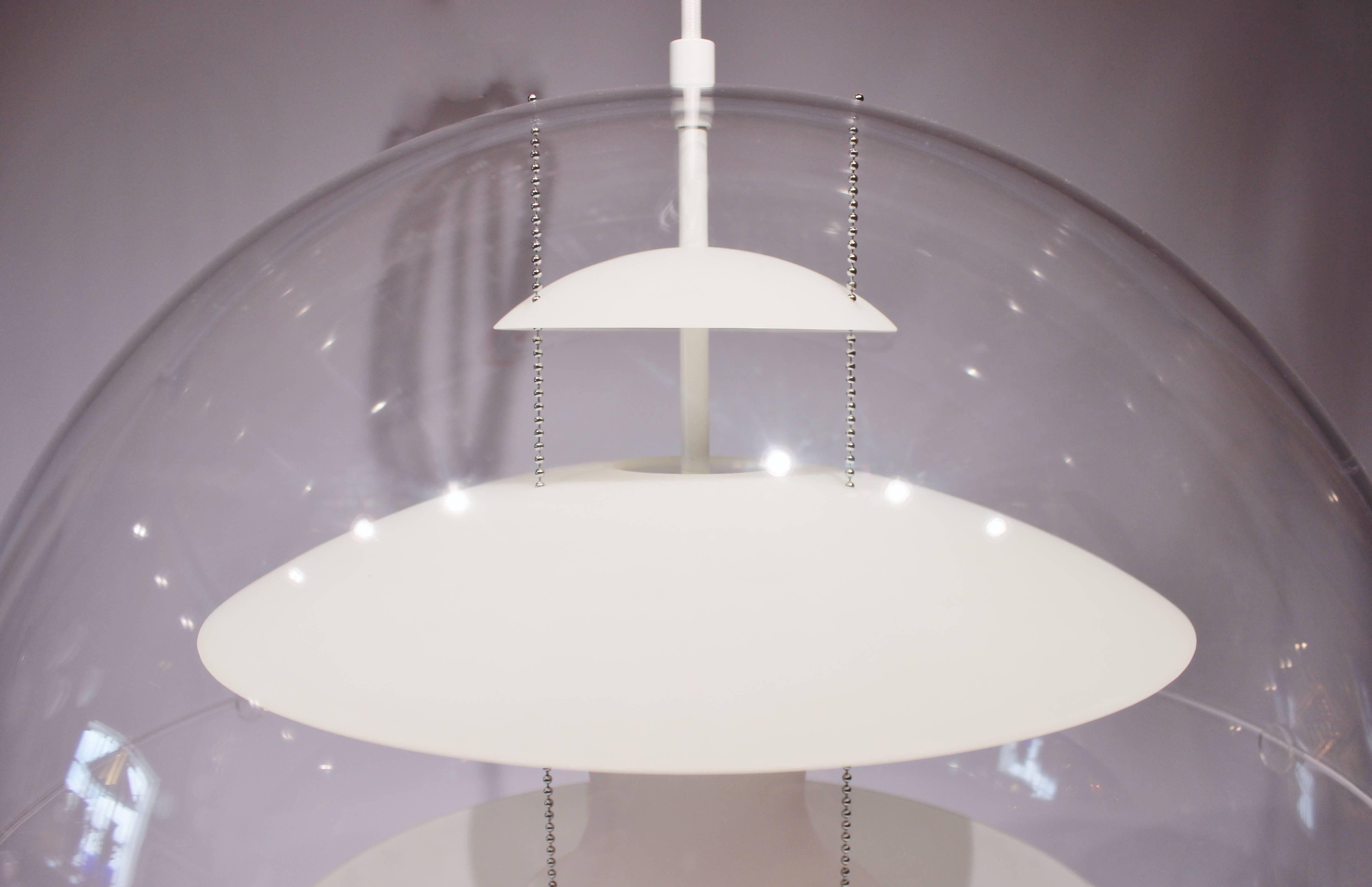 Scandinavian Modern Globe with Opaline Glass, Designed by Verner Panton