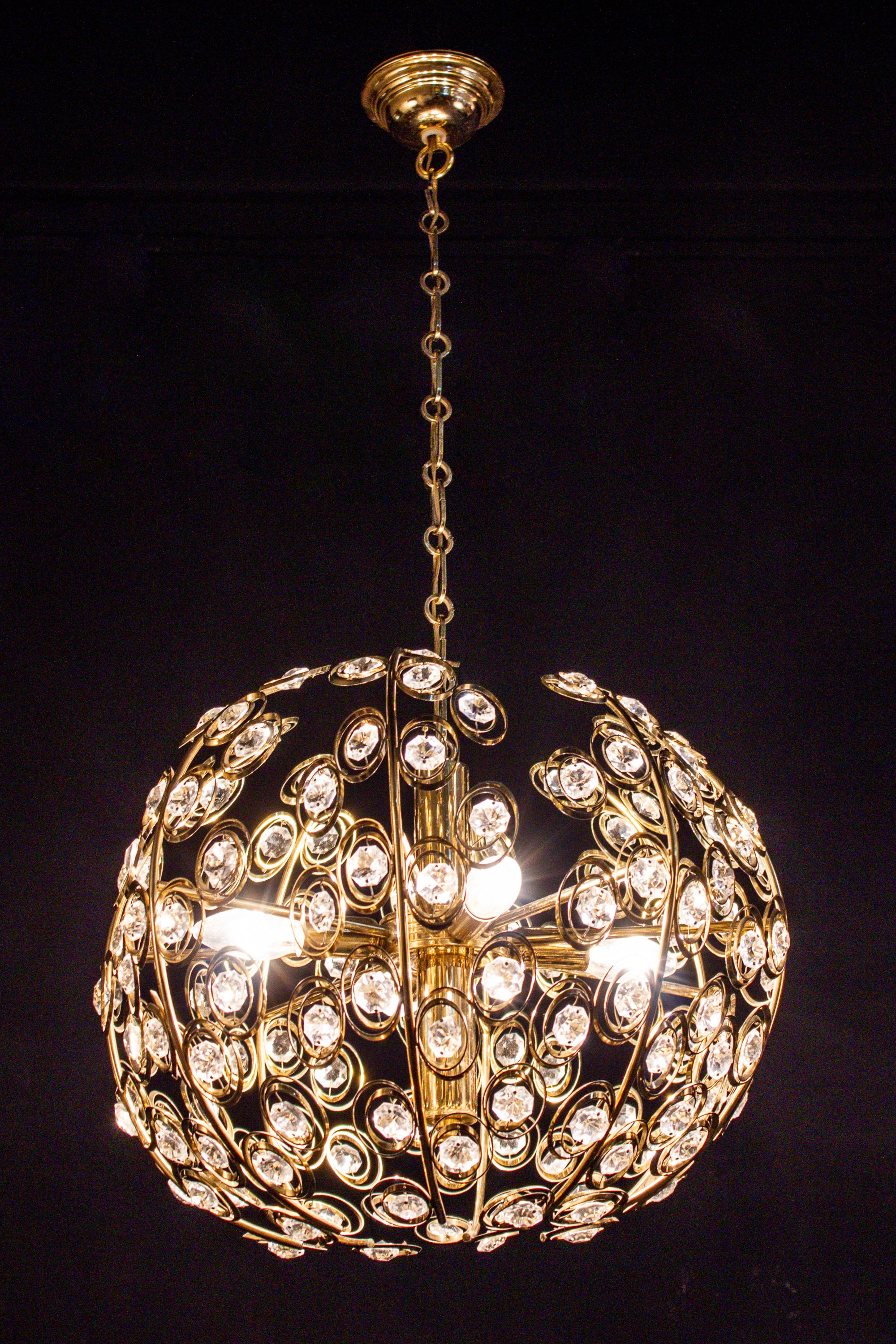 Lampadario a globo e diamante del Medioevo di Gaetano Sciolari, 1960 in vendita 5
