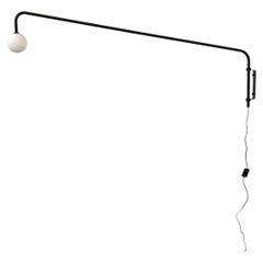 Globe Arm Sconce, Black, Glass Globe, Research.Lighting, Extra Long, Prototype