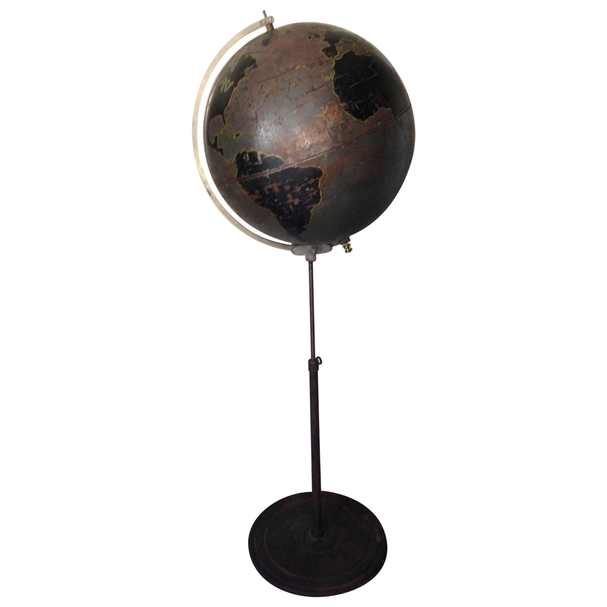 Globe by Denoyer Geppert Used for Military Aviation Training, circa 1920s