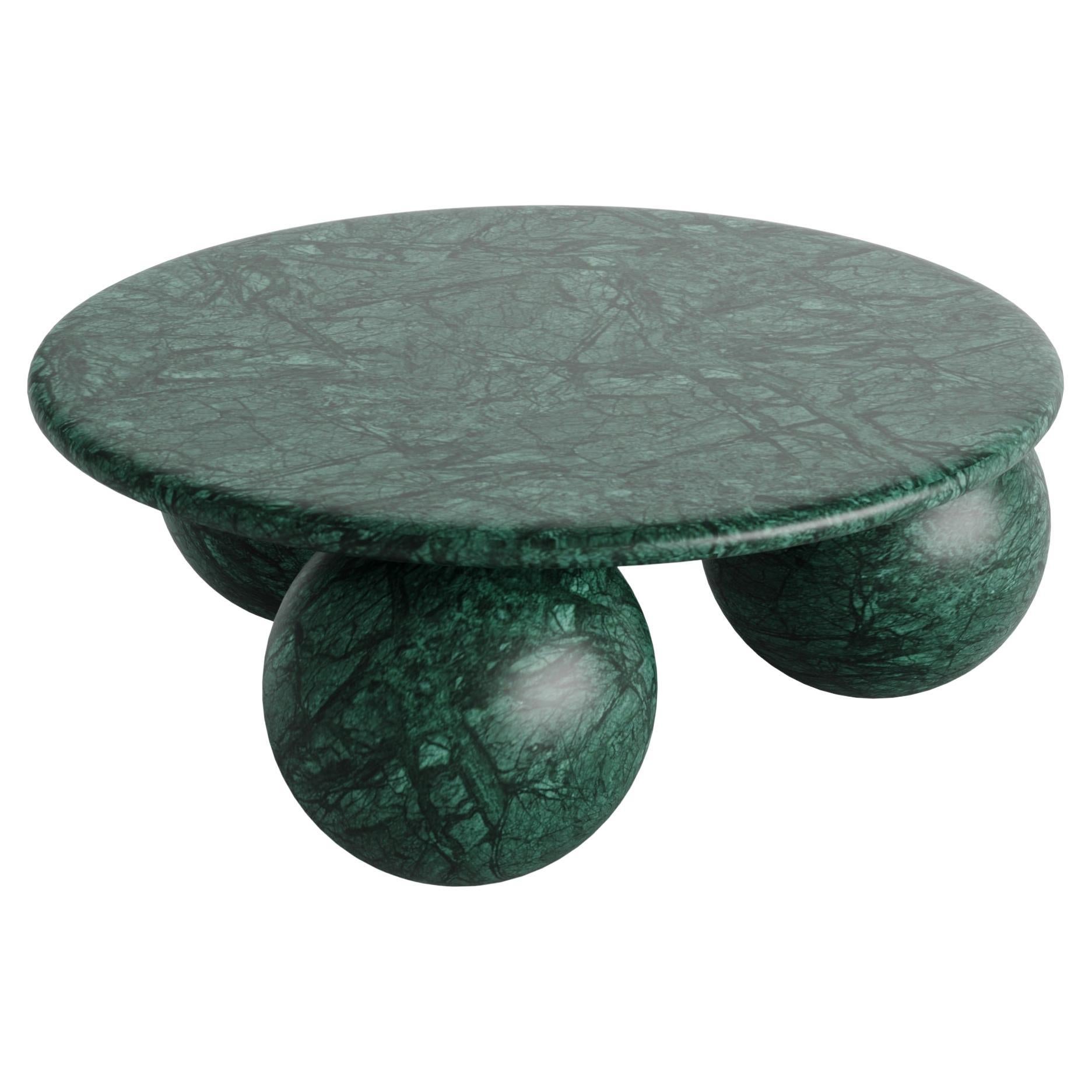 Globe Center Table In Forest Green Italian Marble