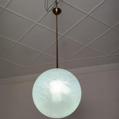 Globe Chandelier Reticello attibuited to Carlo Scarpa per Venini, Murano, 1950s