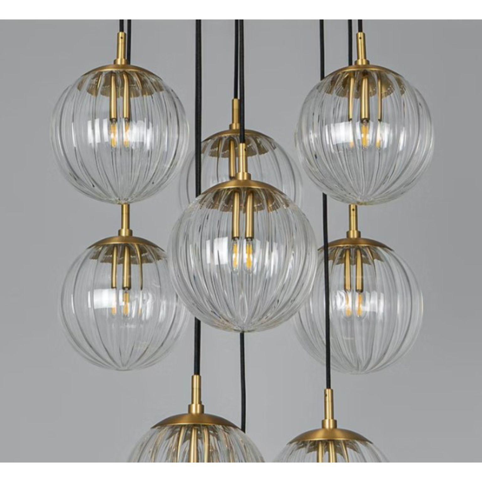 Polish Globe Cluster 10 Chandelier by Schwung For Sale