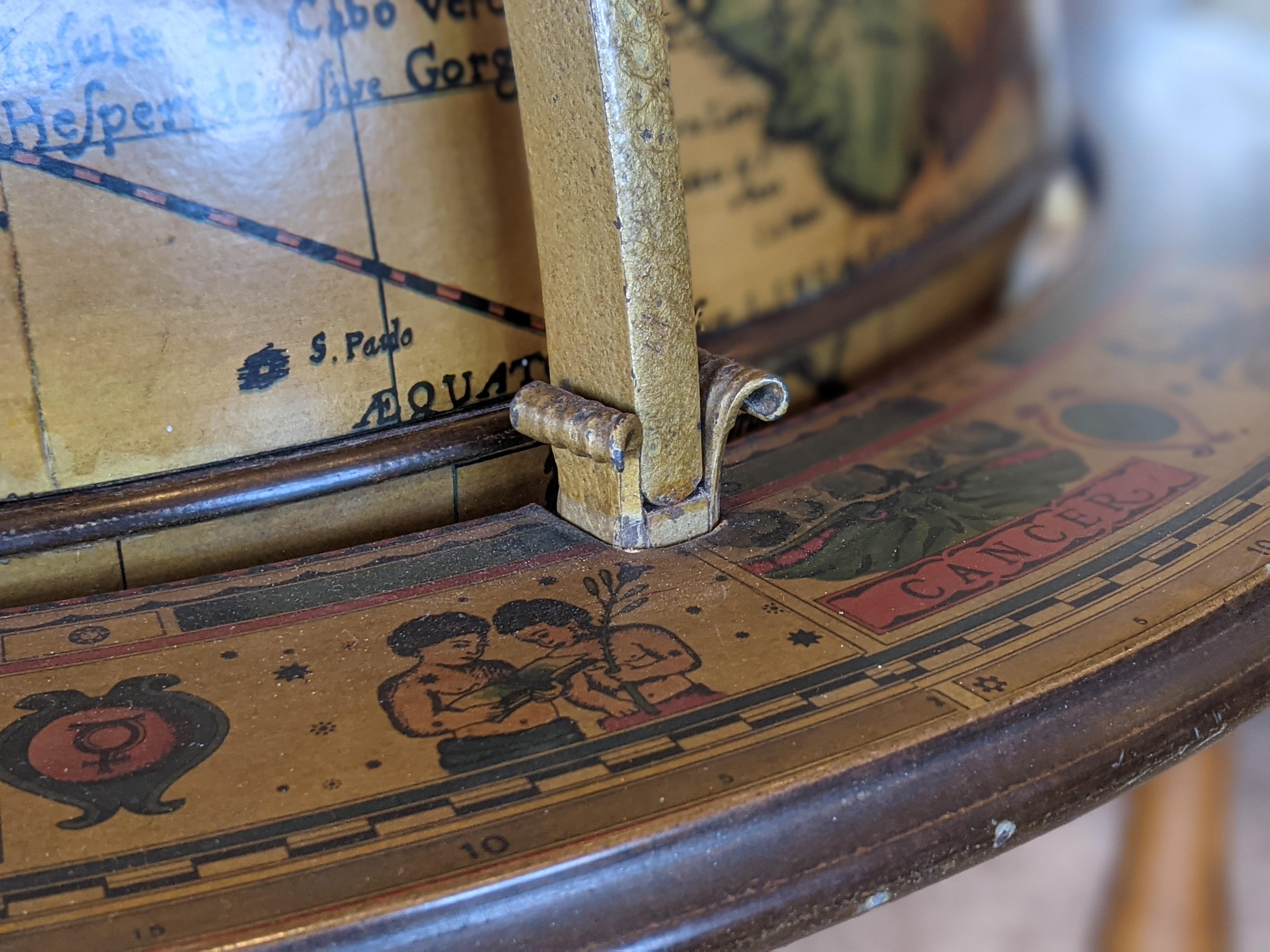 Globe Cocktail Cabinet Dry Bar, with Zodiac Signs, Mid 1900 In Good Condition For Sale In Varese, Lombardia